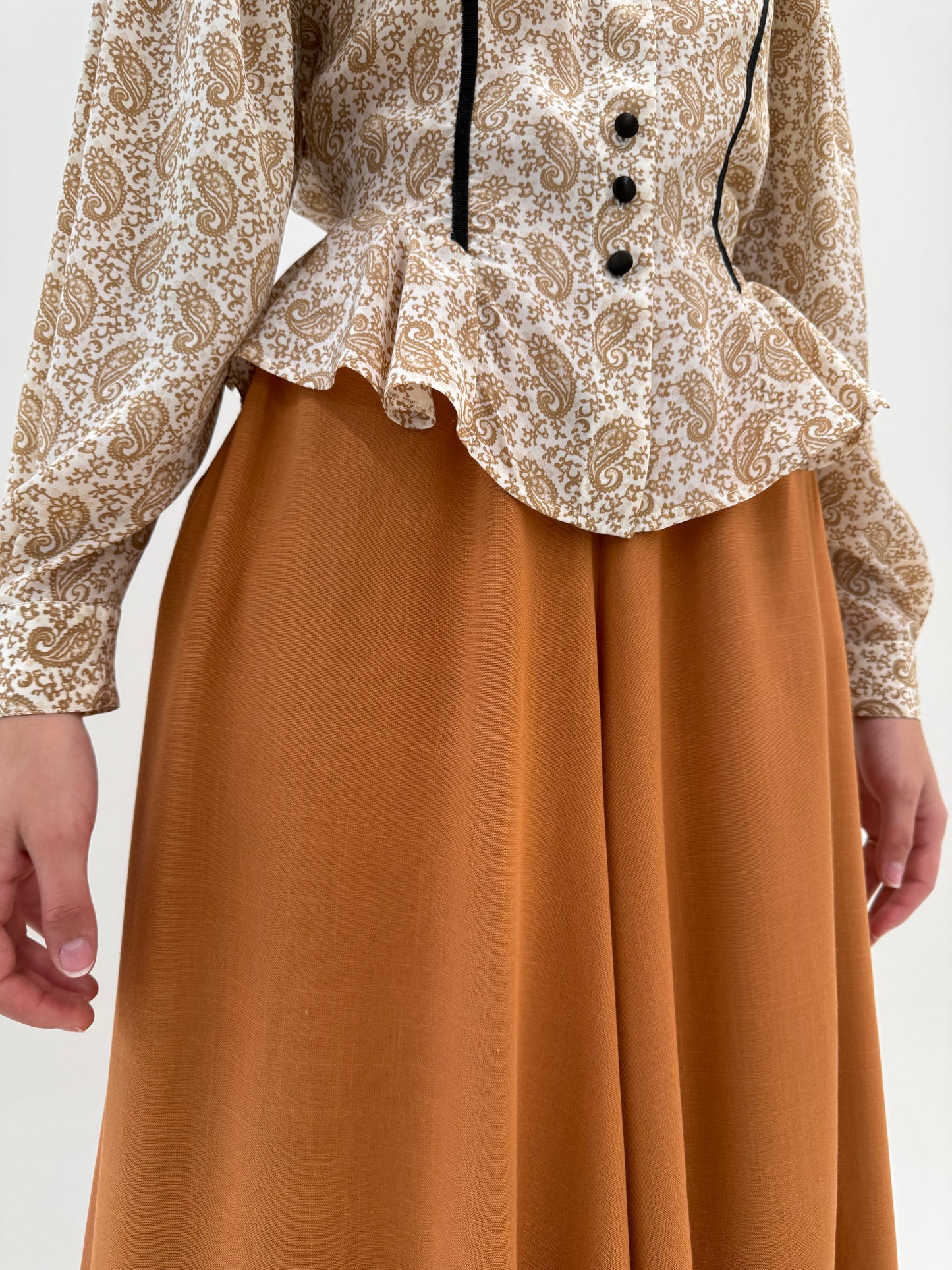 Pantaloni palazzo ultra ampli super vaporoși caramel brown cu talie ultra înaltă