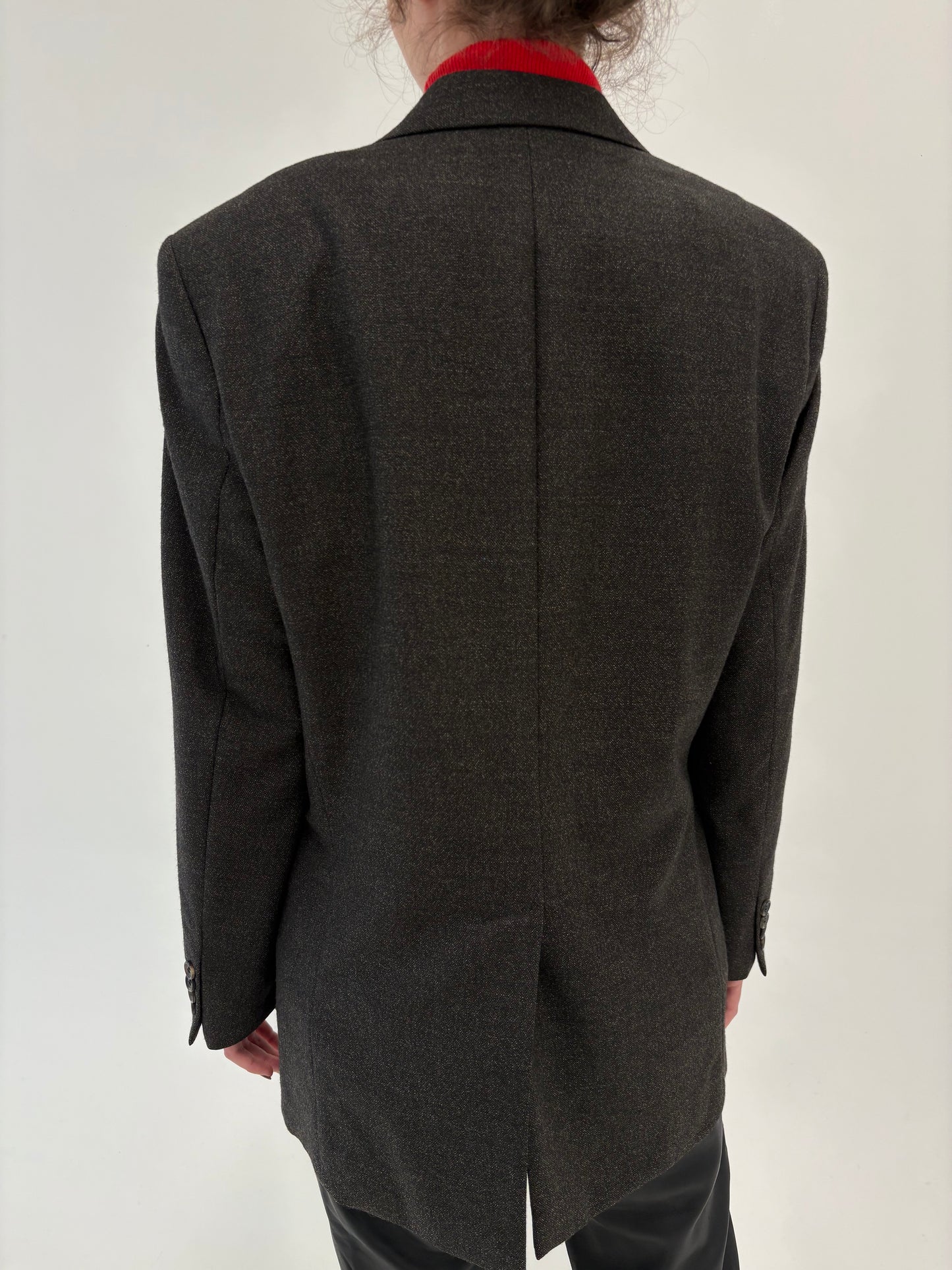 Sacou chocolate brown din stofă luxury super 120s de lana merino australiana