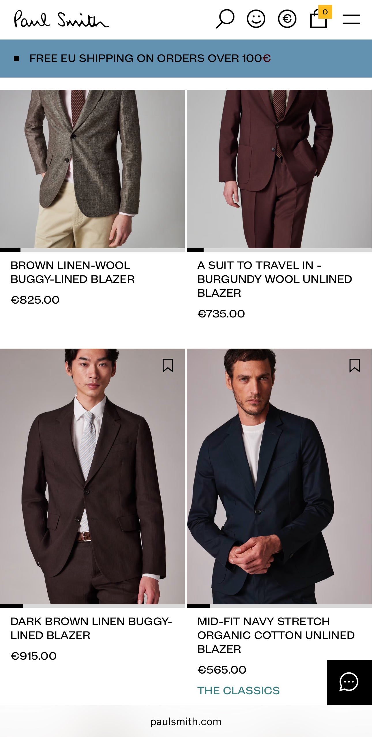 Sacou de brand luxury Paul Smith din stofita ultra fină de lana în croi actual