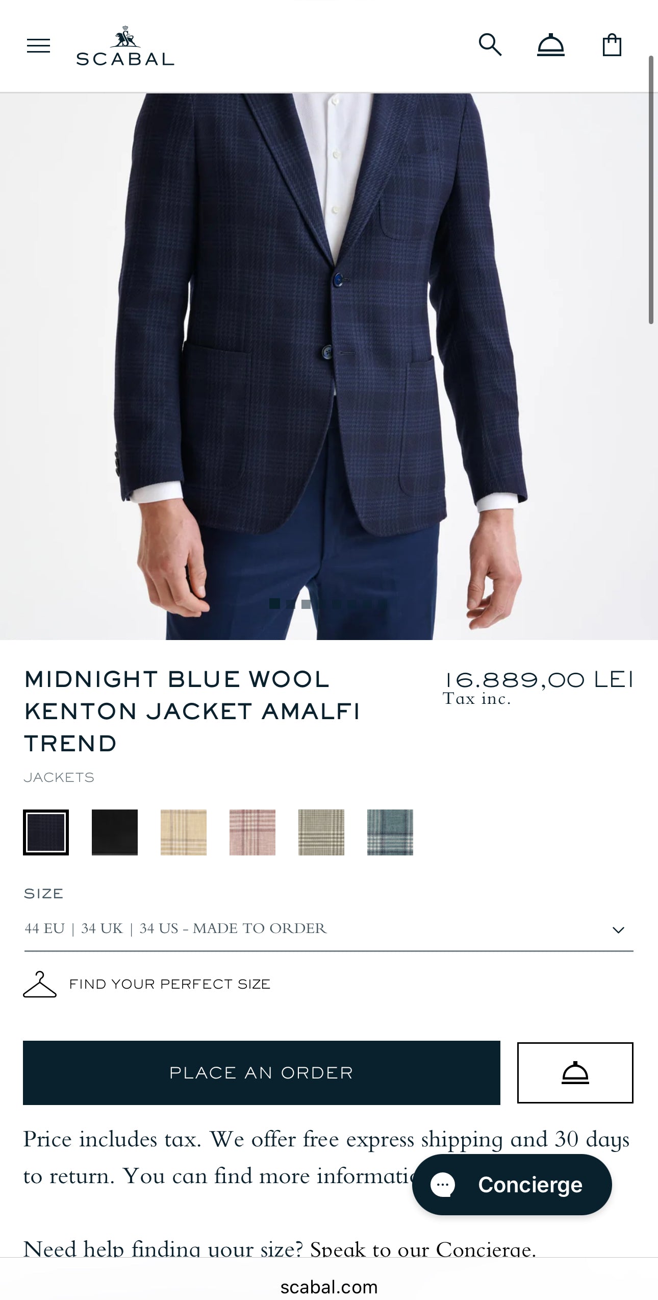 Sacou ultra luxury Scabal din lana și mătase naturală
