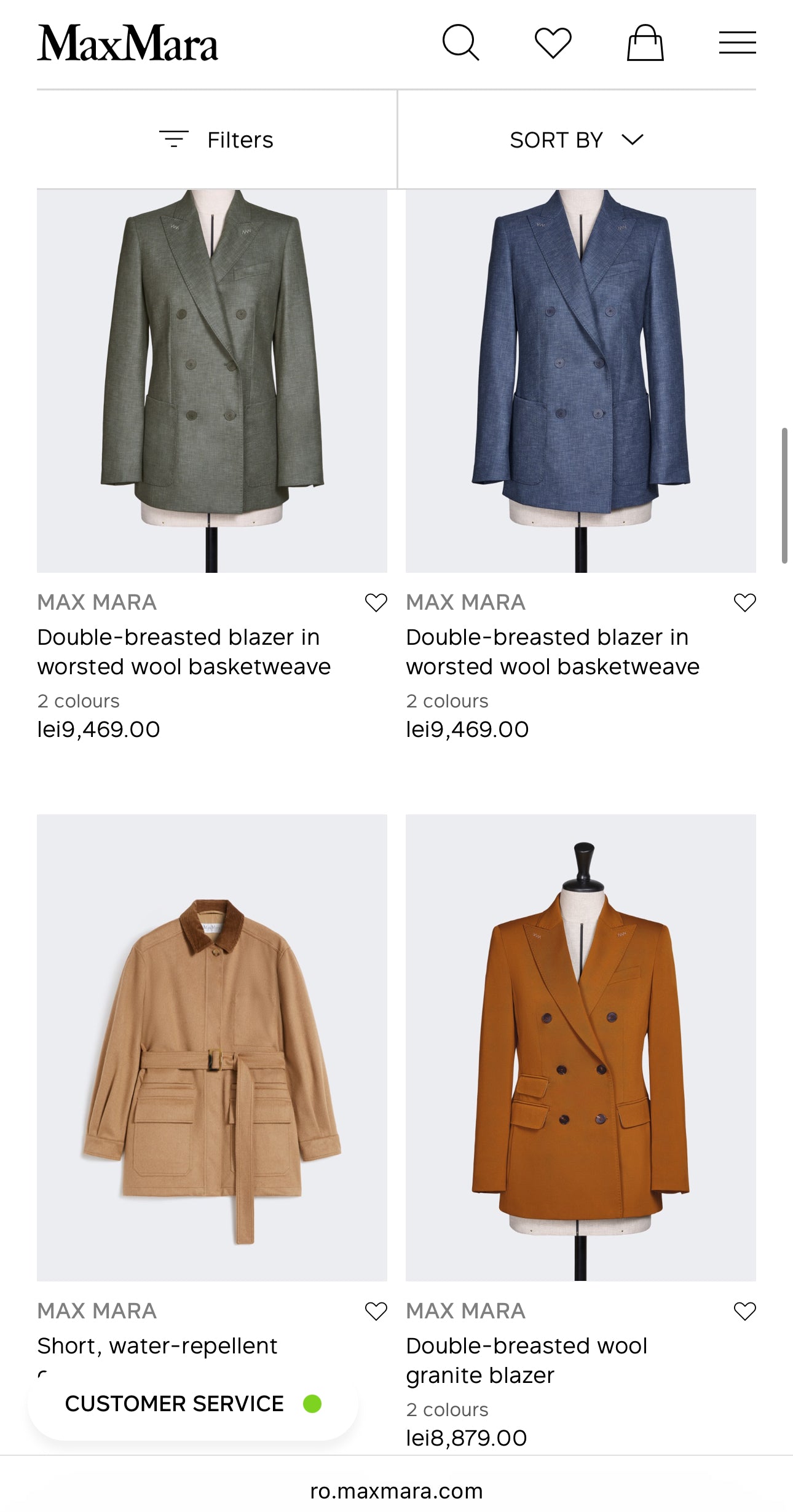 Sacou negru Max Mara din stofă de lana extrafina confort în croi ușor cambrat