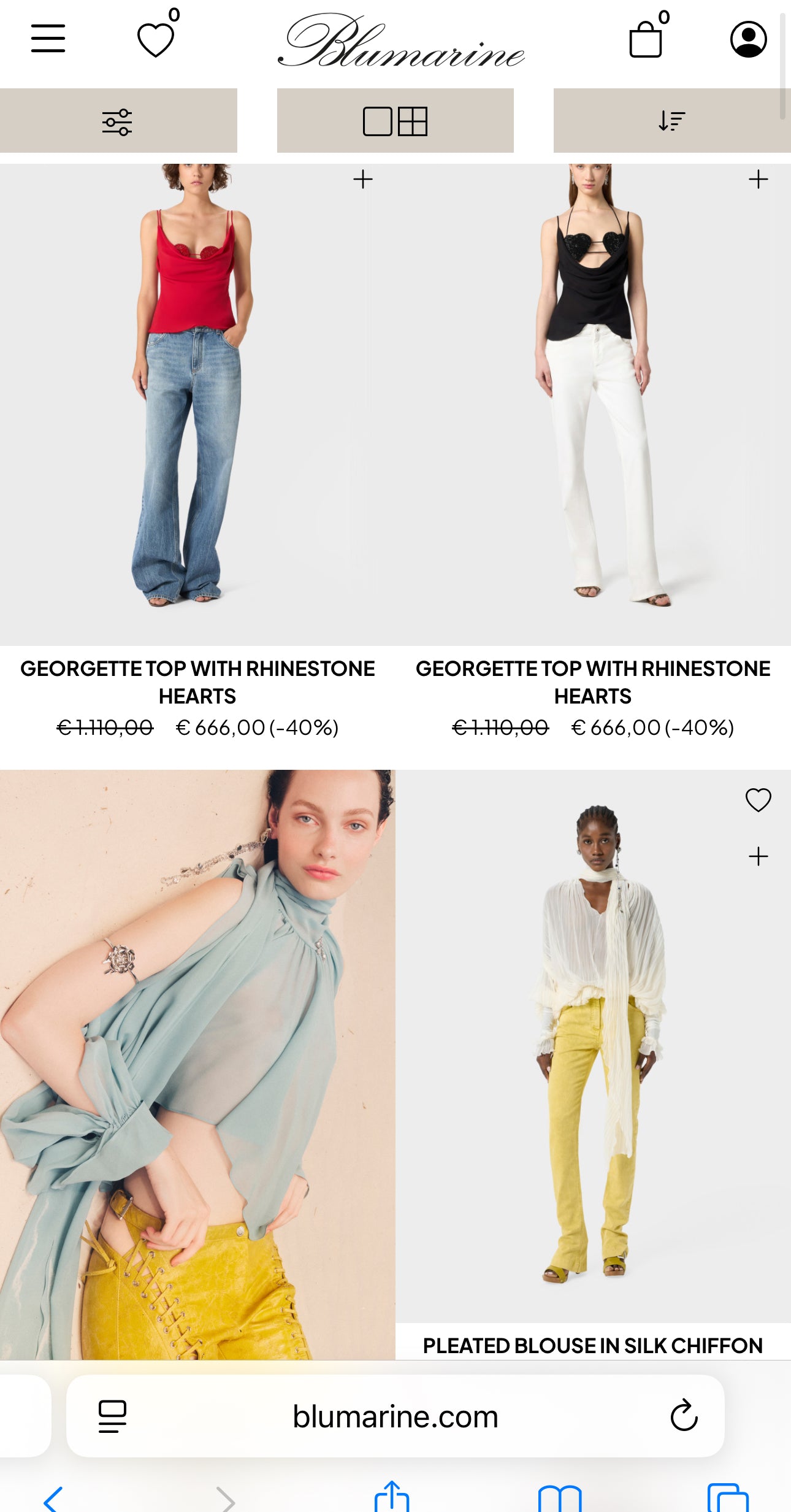 Cămașa luxury Blumarine în croi lejer din mătase naturală și culori tari