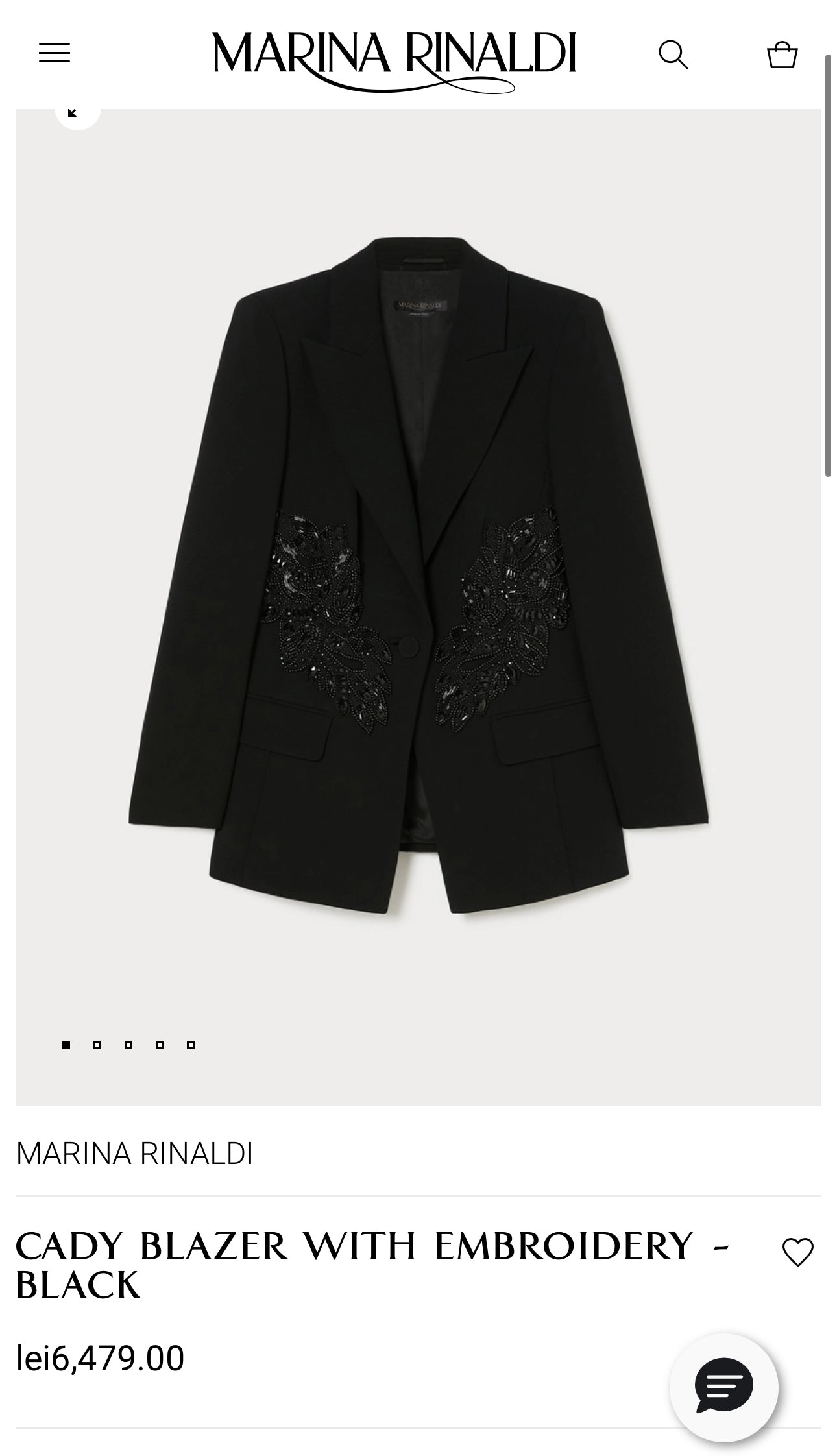 Sacou negru petite de brand luxury Marina Rinaldi din lana extafina de la zi la seară