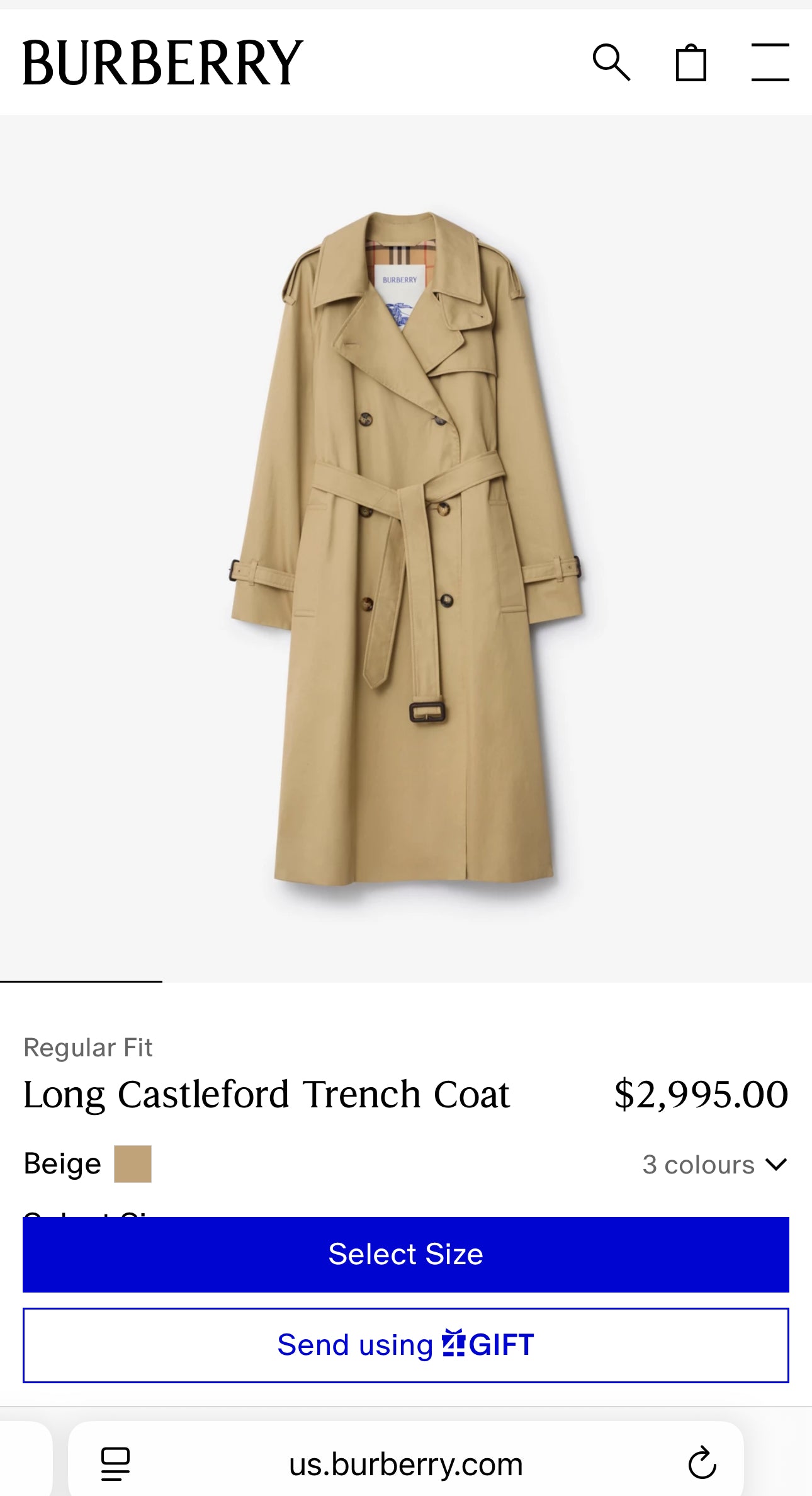Trench vintage Burberry camel cu talie marcată reglabilă din gabardină