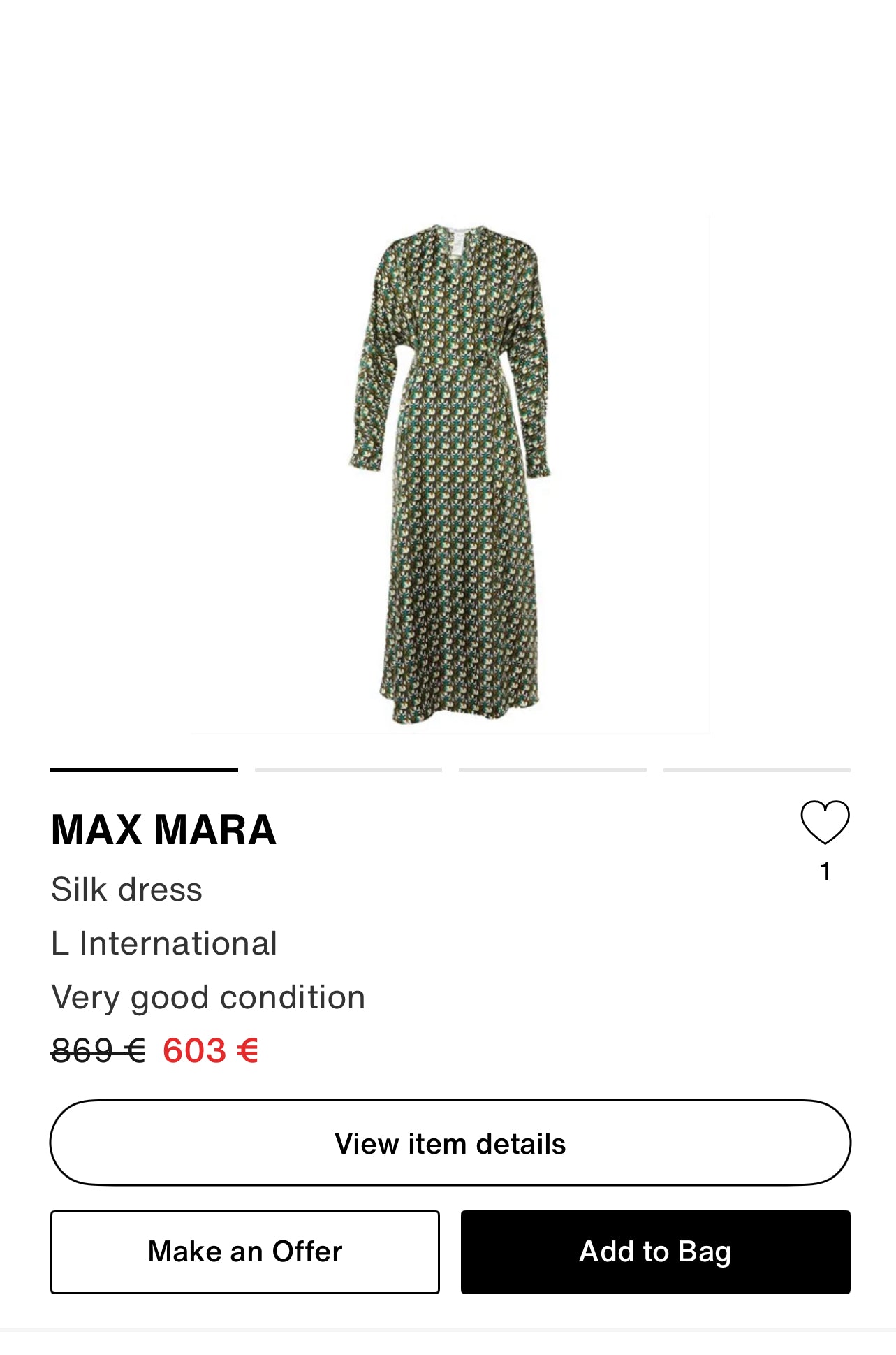 Rochie Max Mara din mătase naturală în bie cu buline
