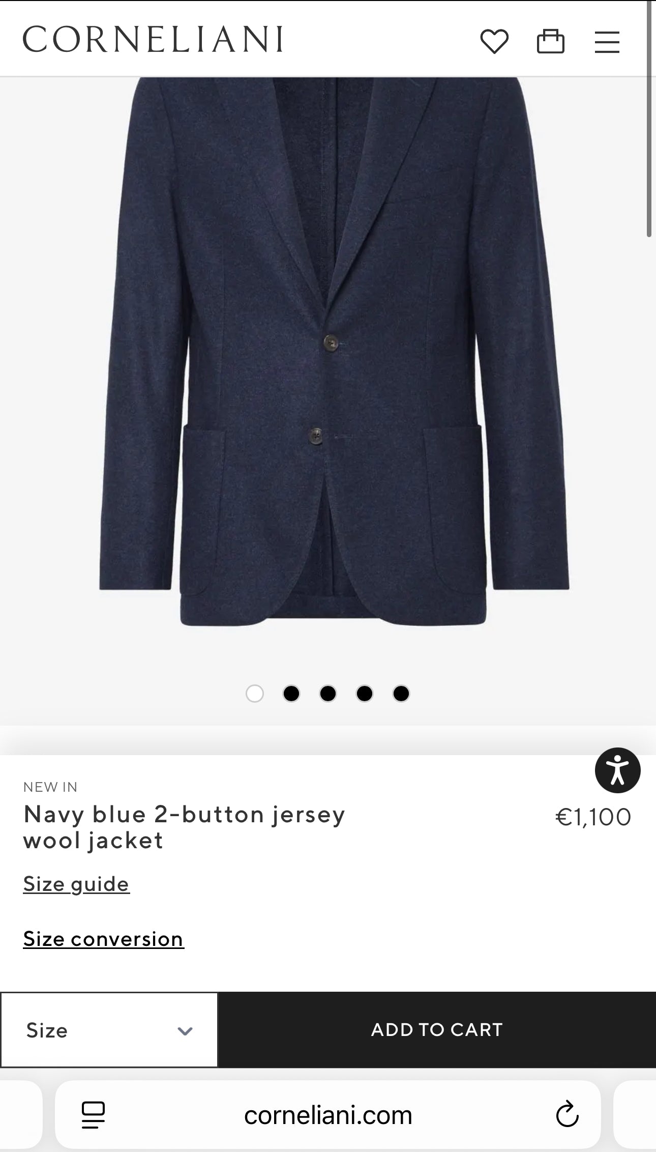 Sacou luxury Corneliani gama high end bespoke tailoring din lana merino