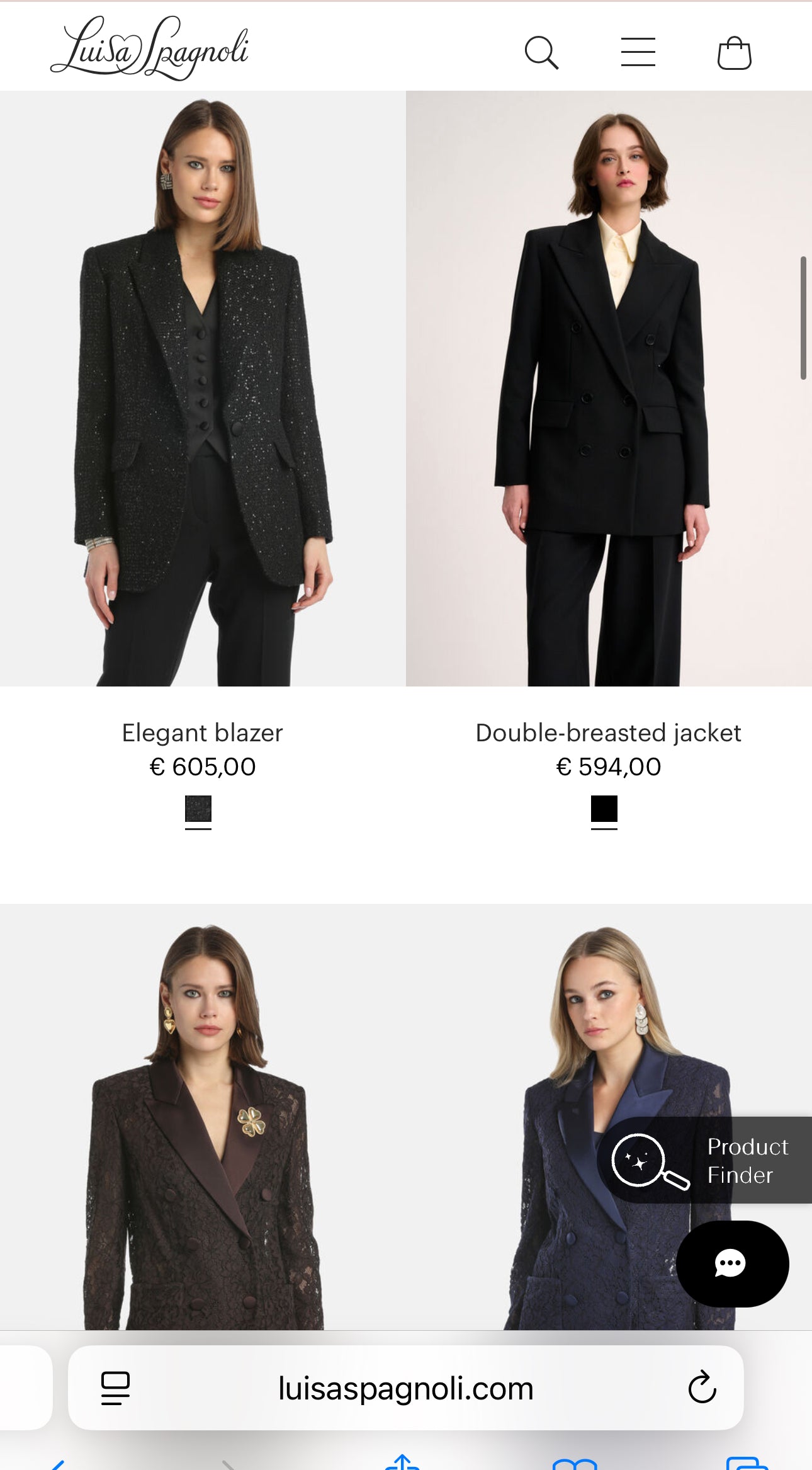 Sacou negru de brand luxury Luisa Spagnoli din lana extrafina