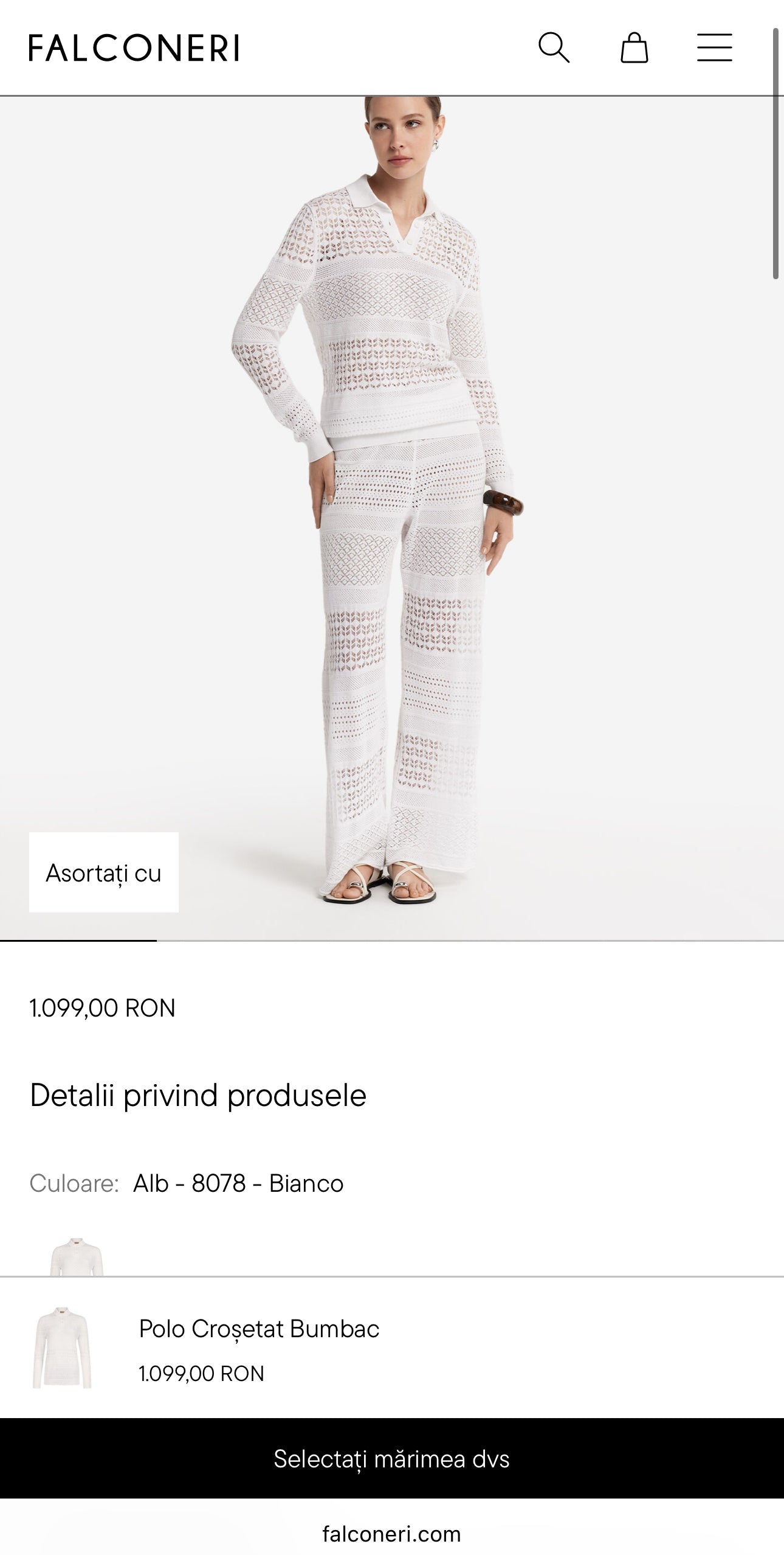 Top luxury polo Falconeri din jerse excepțional