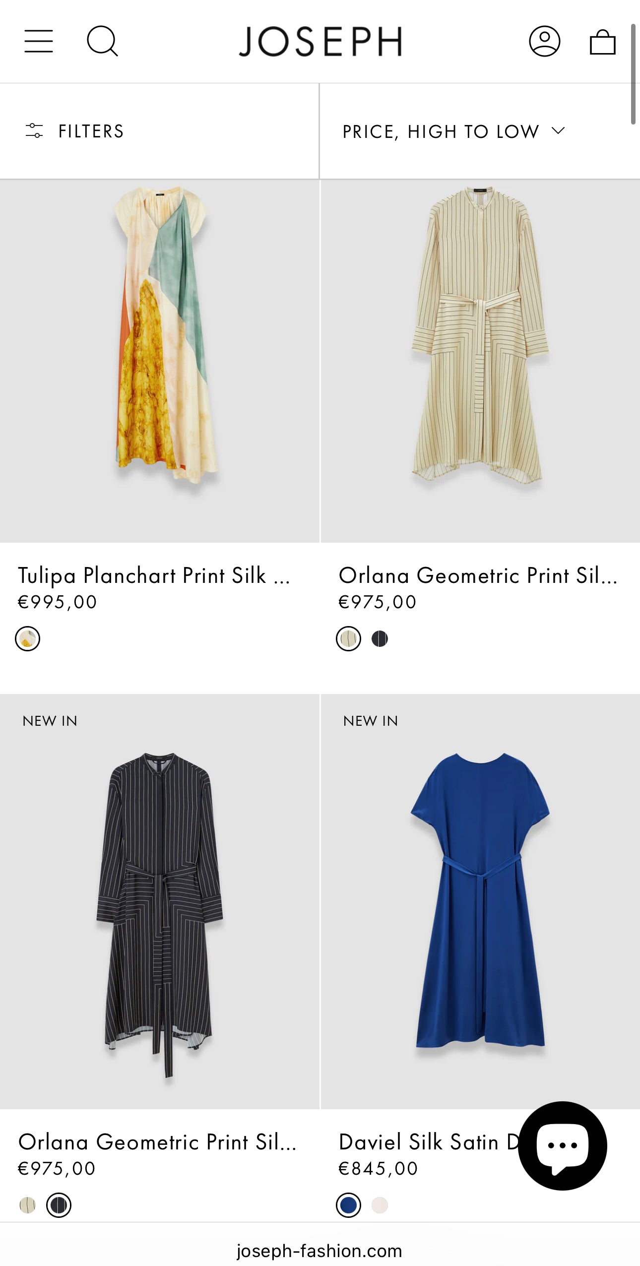 Rochie luxury Joseph nouă din mătase naturală în croi chic atemporal