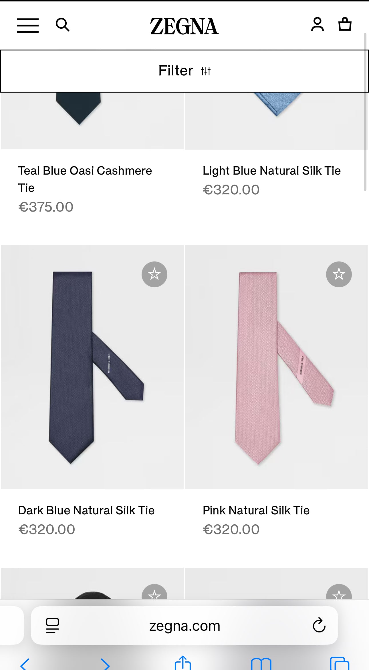 Cravata ultra luxury Twin de la Zegna