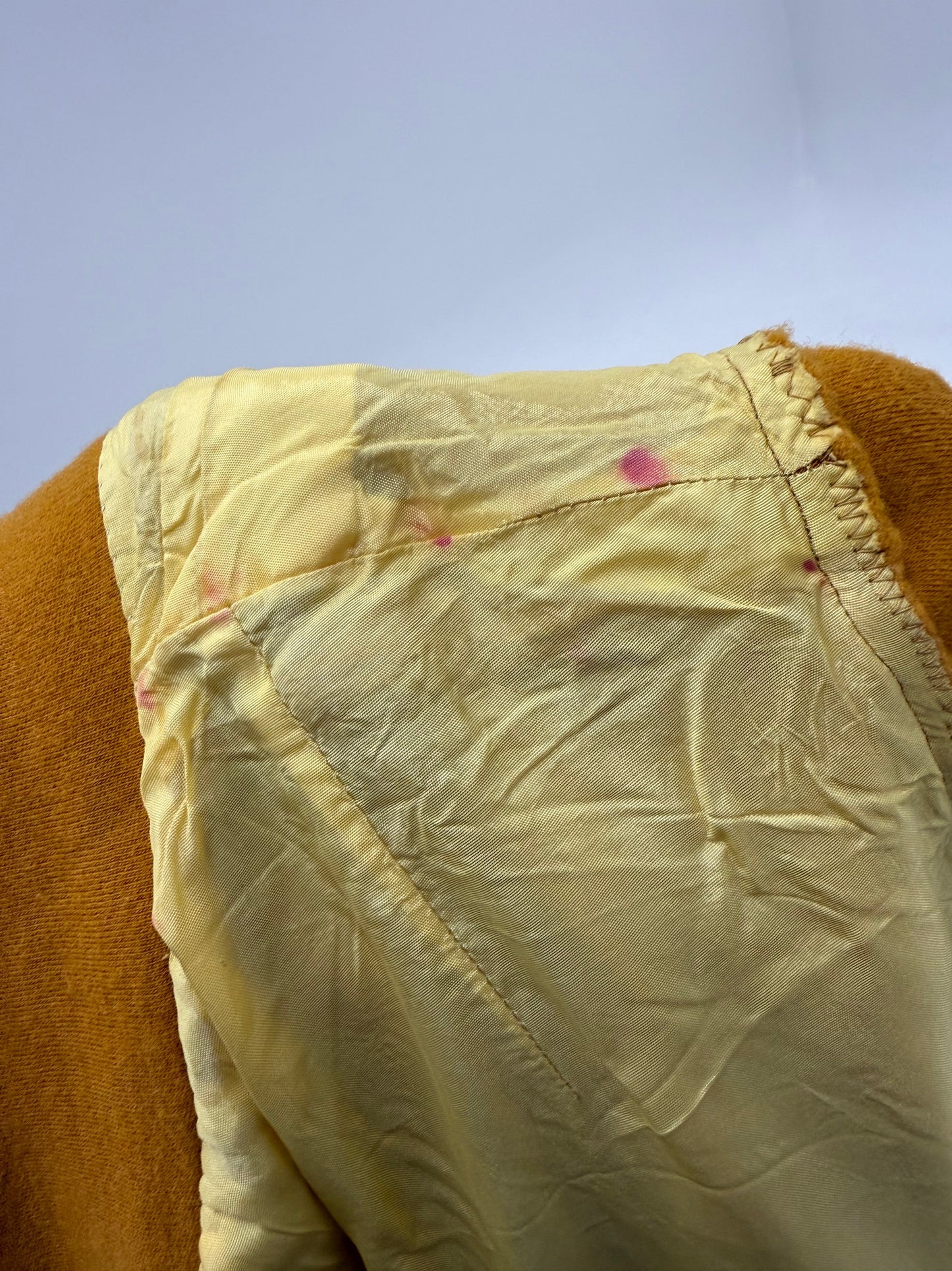 Rochie Old vintage anii 70 mustard yellow din lana extrafina