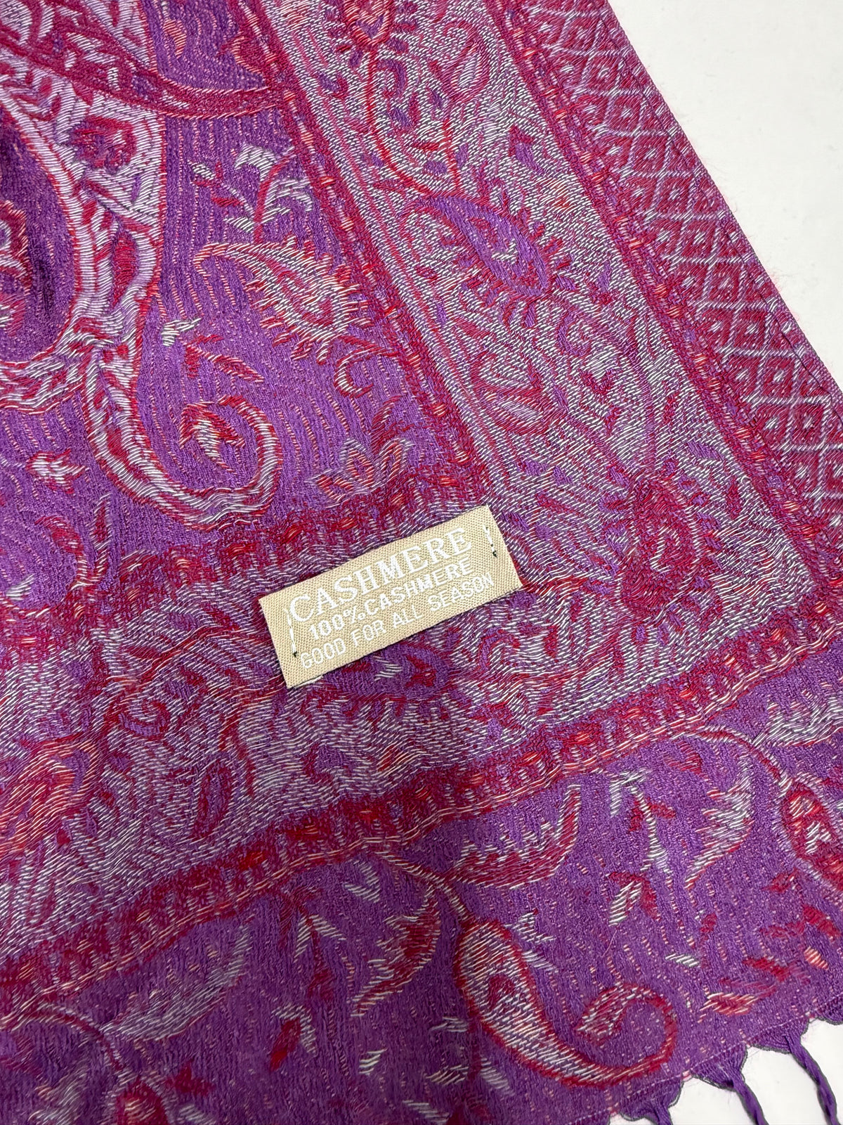 Shawl din cașmir cu print paisley în culori superbe