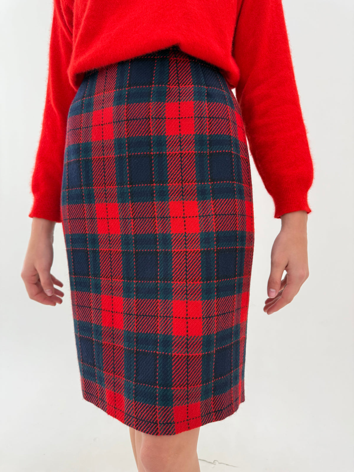 Deux piece Luisa Spagnoli din tartan excepțional de lana cu textură de tweed