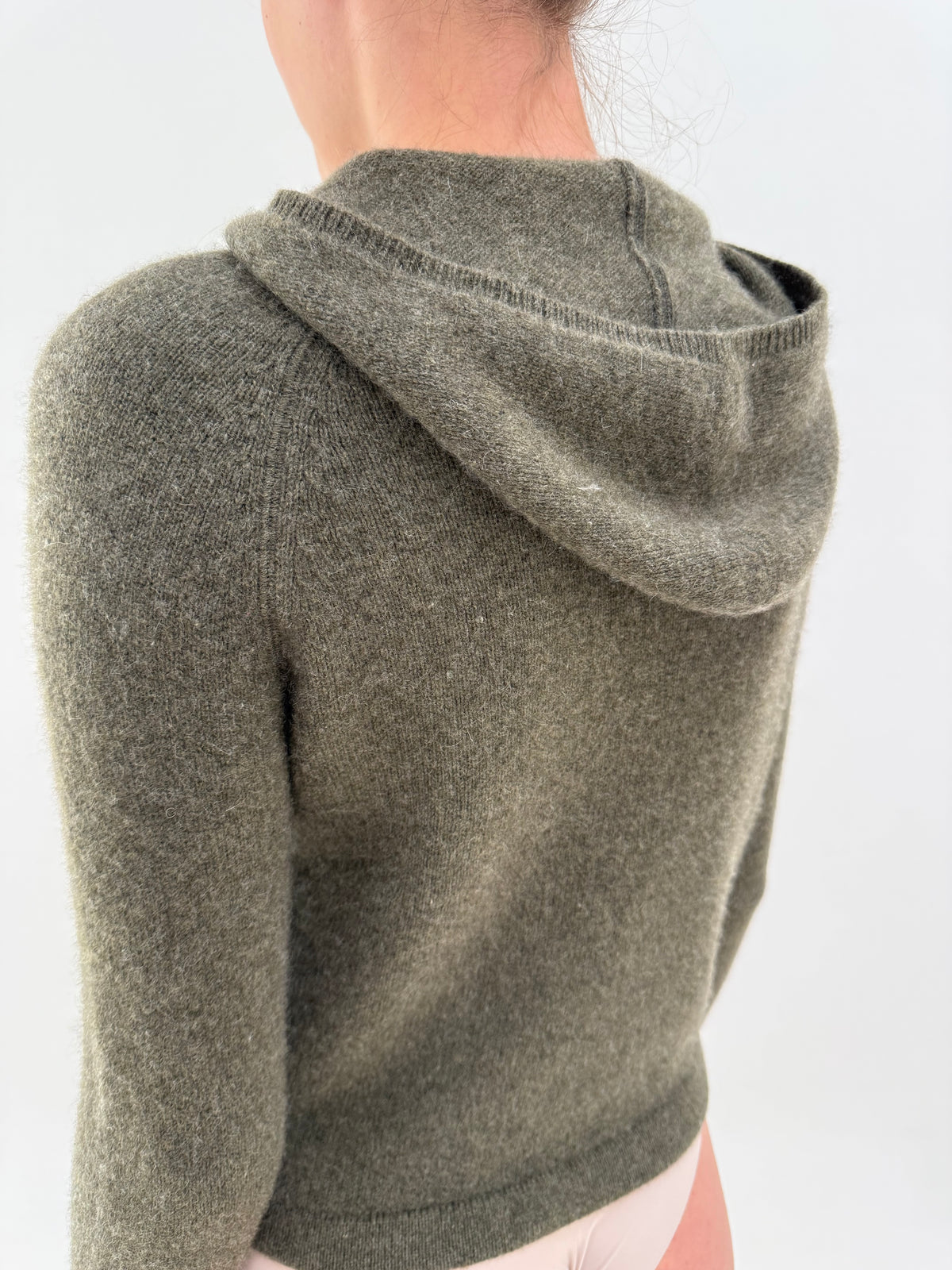 Hanorac Max Mara dark green din cașmir multiplu plin excepțional