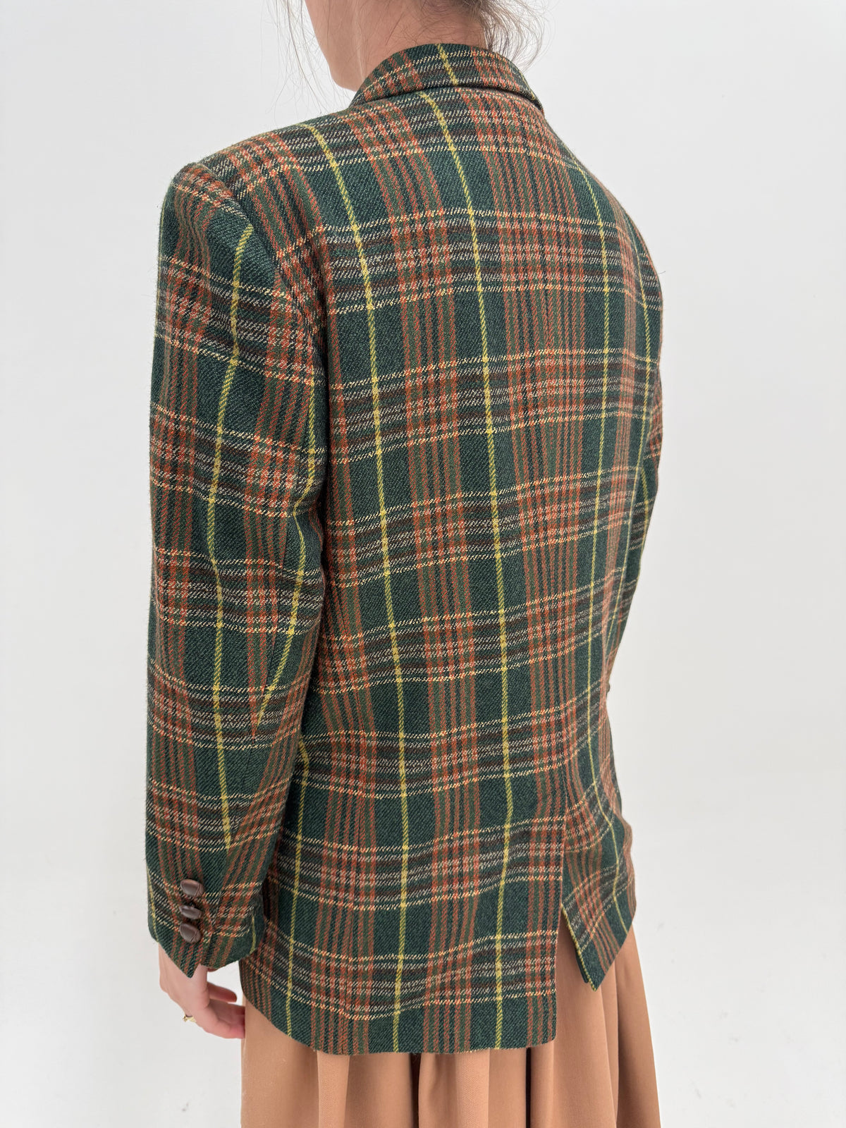 Sacou din tartan gros de lana în culori superbe și croi lung