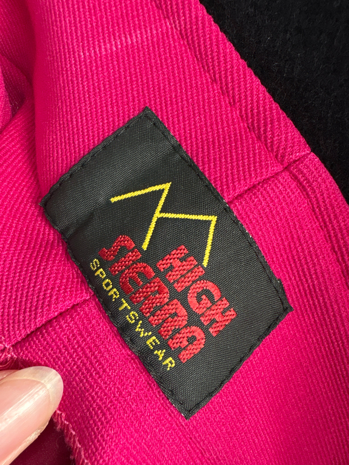 Pantaloni stirrup vintage din lana tehnică modelatoare magenta cu talie ultra înaltă