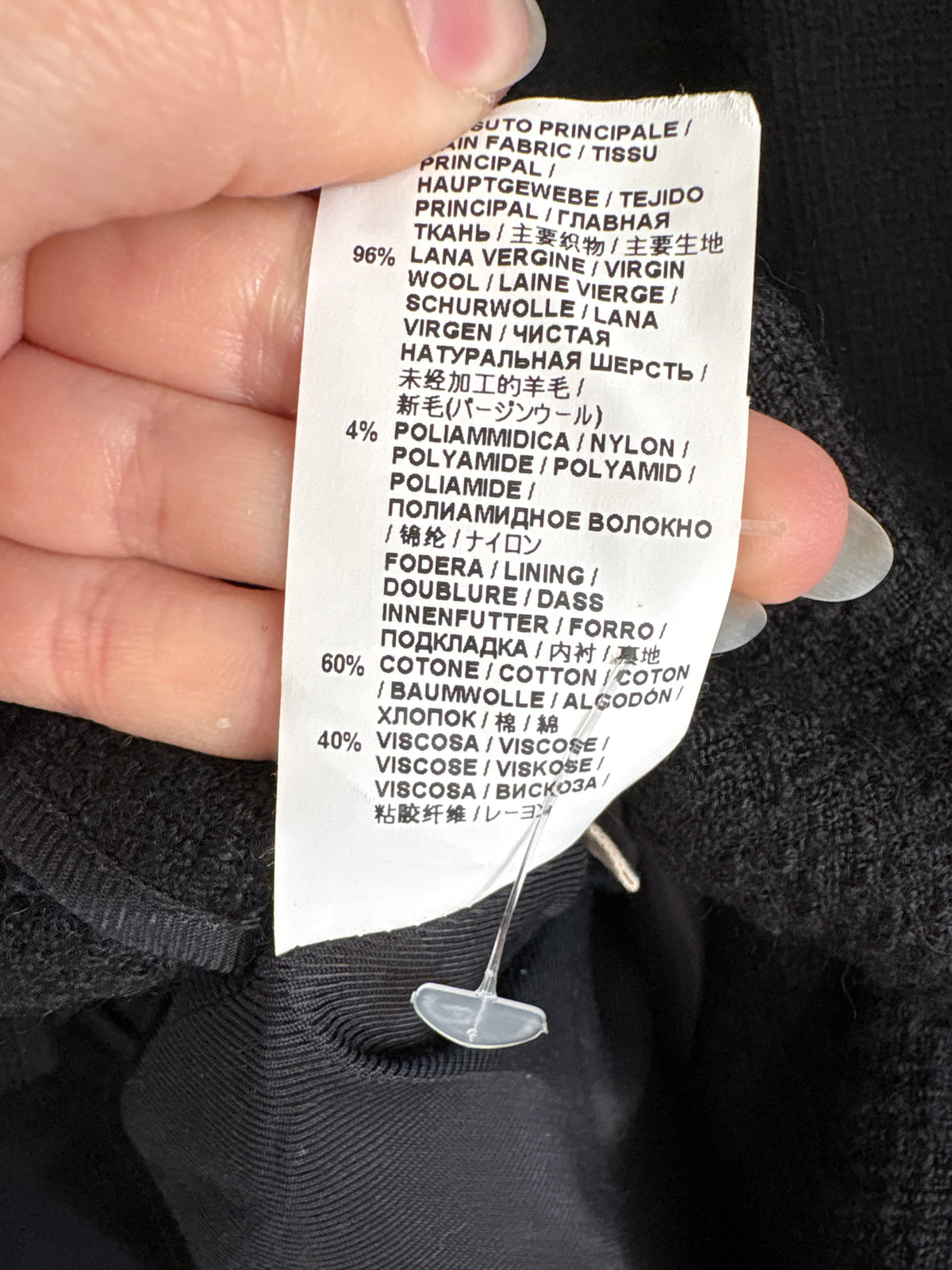 Sacou Marni negru din lana bouclé fin în croi minimalist specific brandului