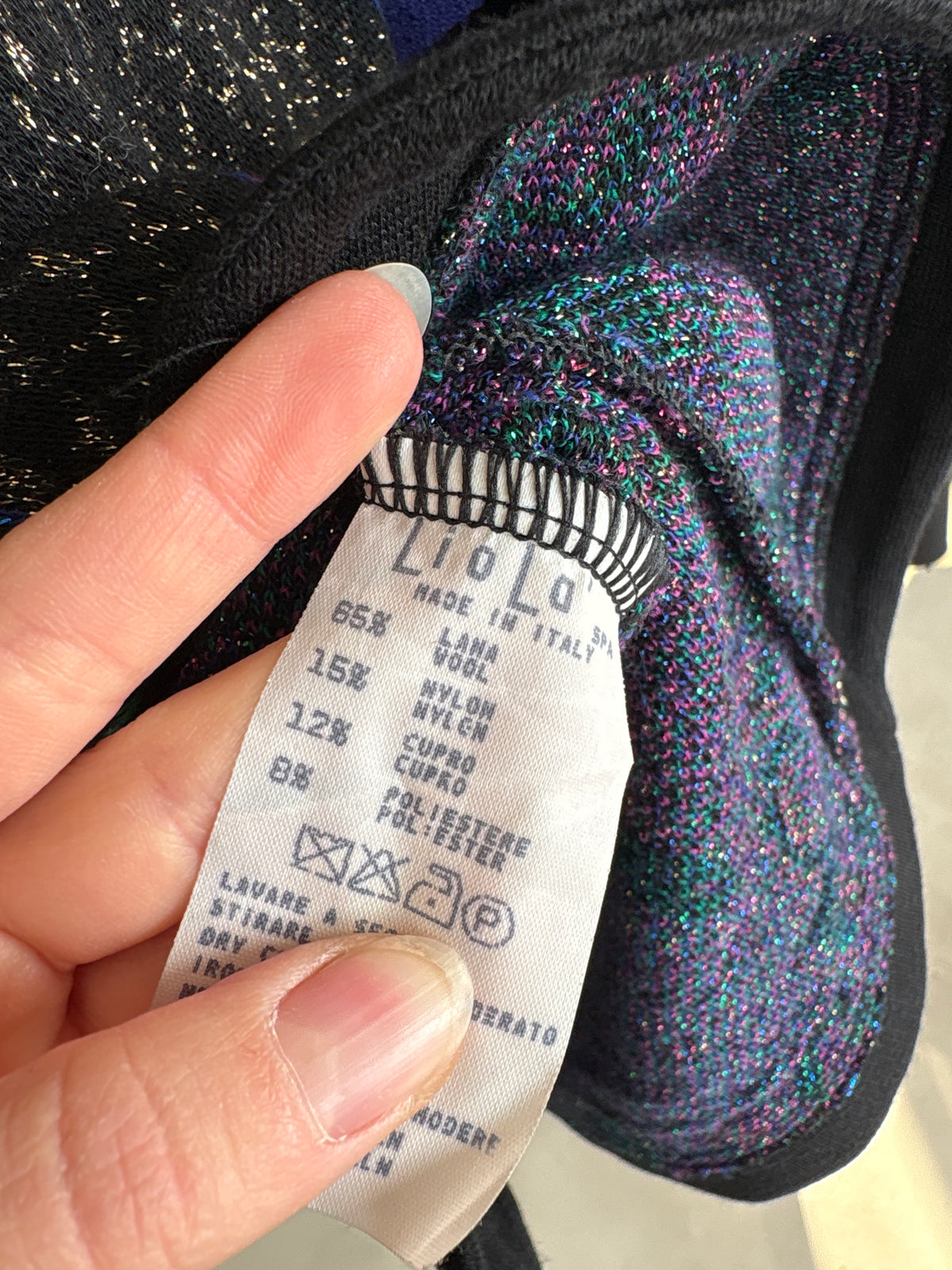 Cardigan tip sacou de brand luxury italian Liola din lana extrafina cu lurex