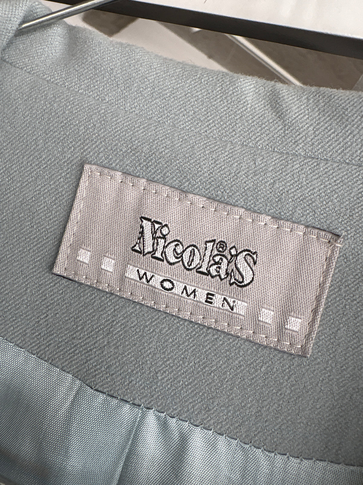 Costum vintage italian baby blue din lana groasă extrem de fină wool velour