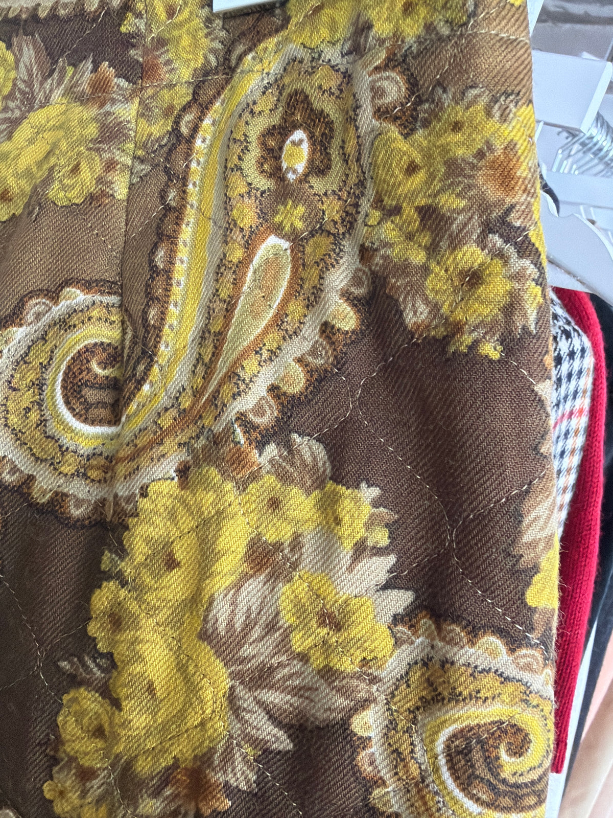 Fustă italiană cu print paisley și culori superbe din mătase fin de lana extrafina