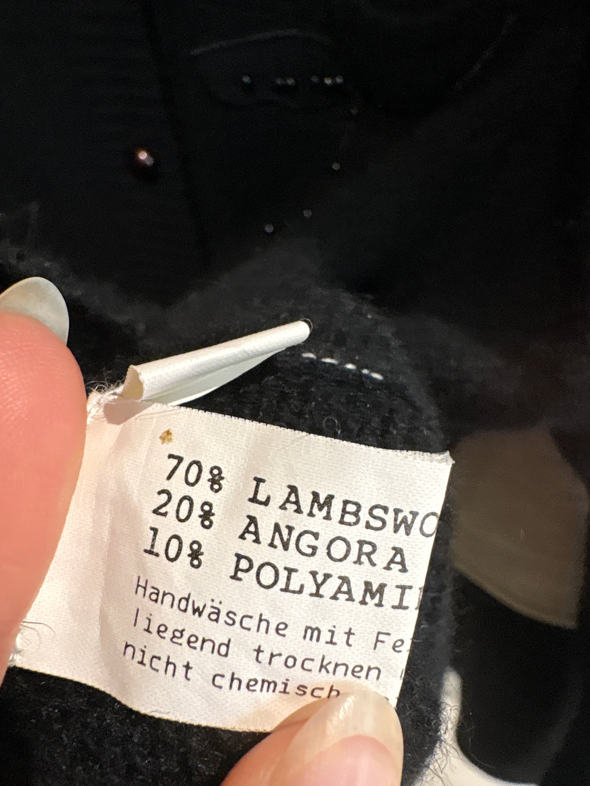 Cardigan vintage negru gros cu aplicații manuale și 3D din lana și Angora