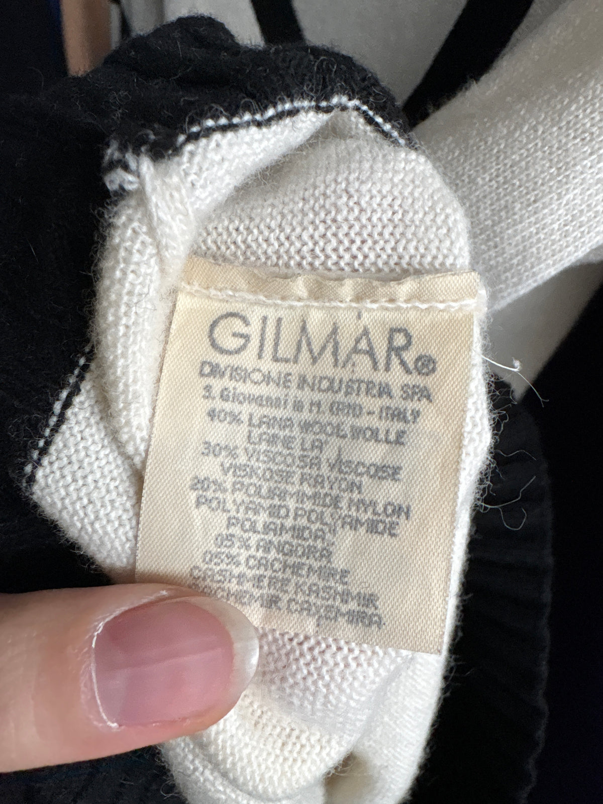 Pulover luxury Iceberg în dungi alb negru din lana merino extrafina și anchior