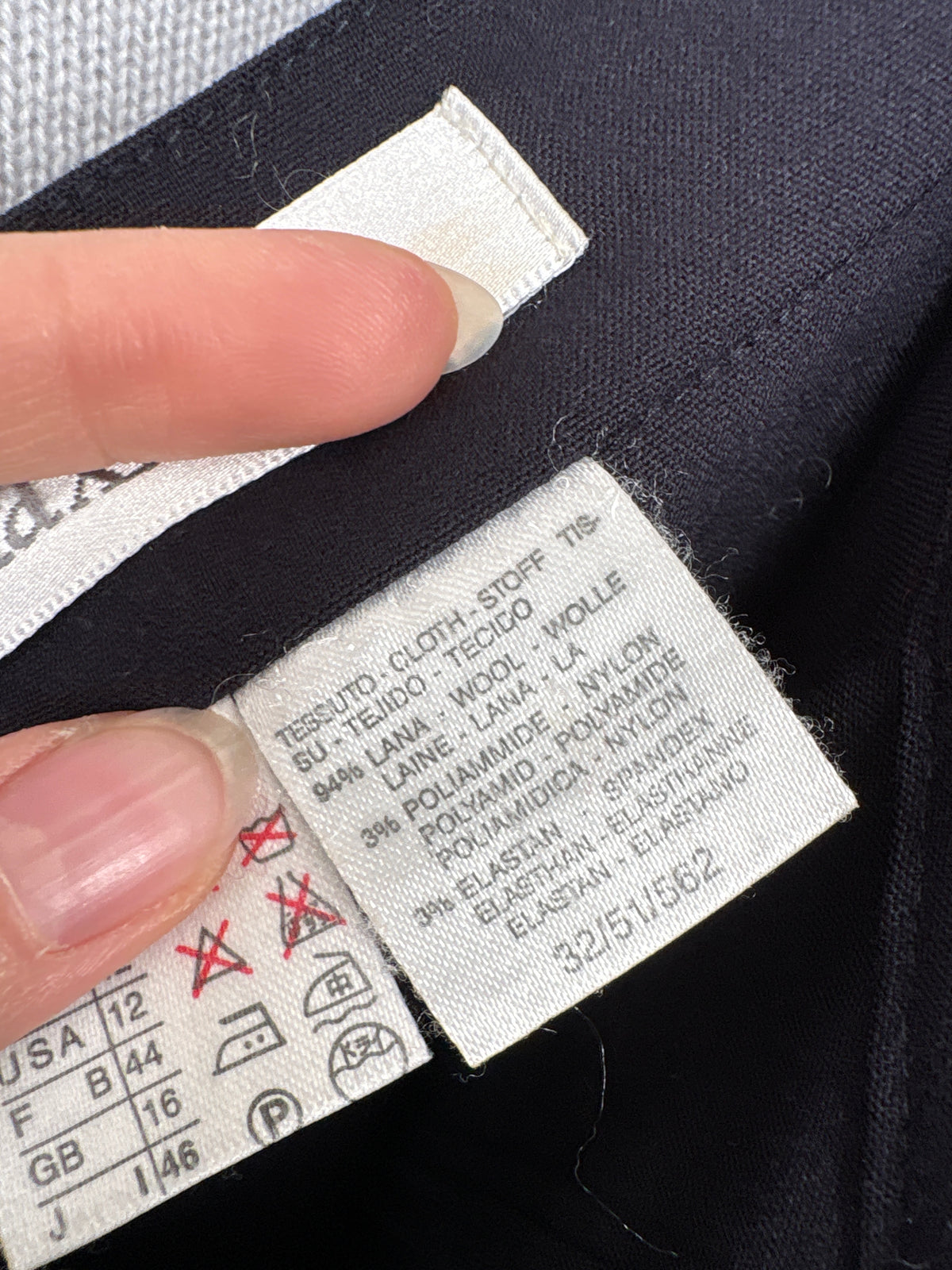 Fustă Max Mara creion Navy blue cu talie ultra înaltă din lana extrafina confort