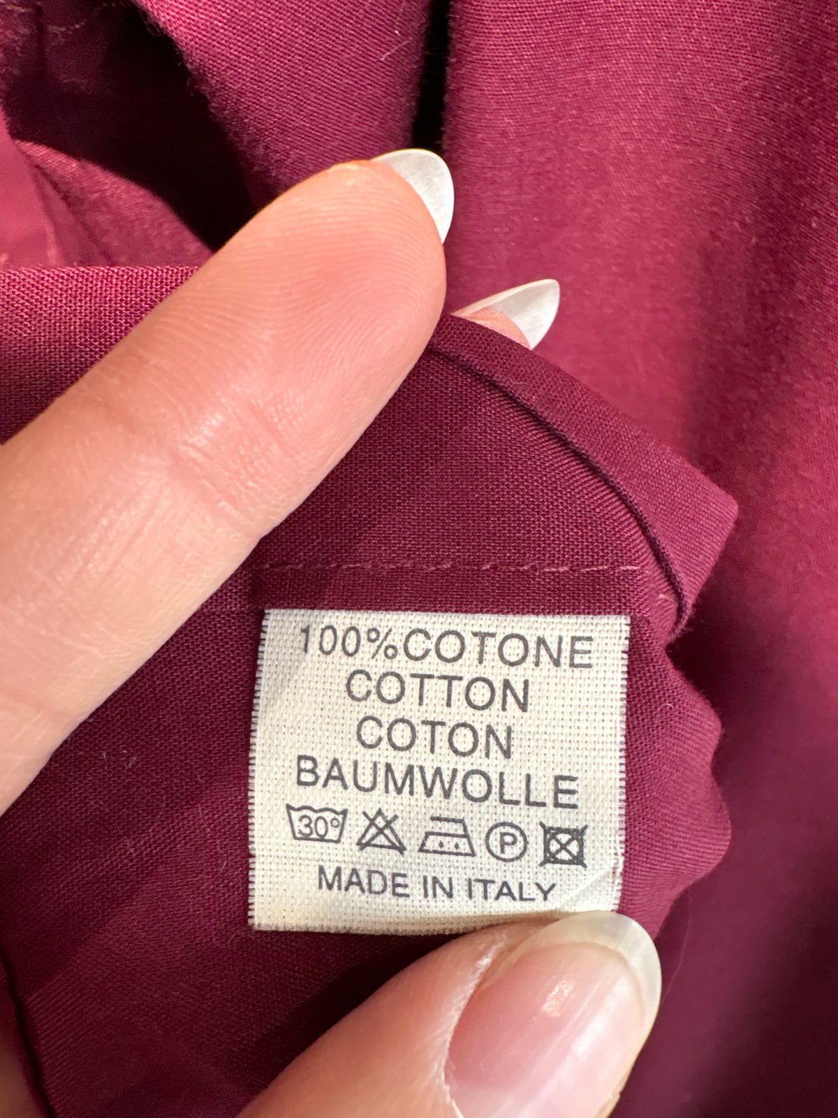 Cămașa burgundy italiană din bumbac gros in croi boxy