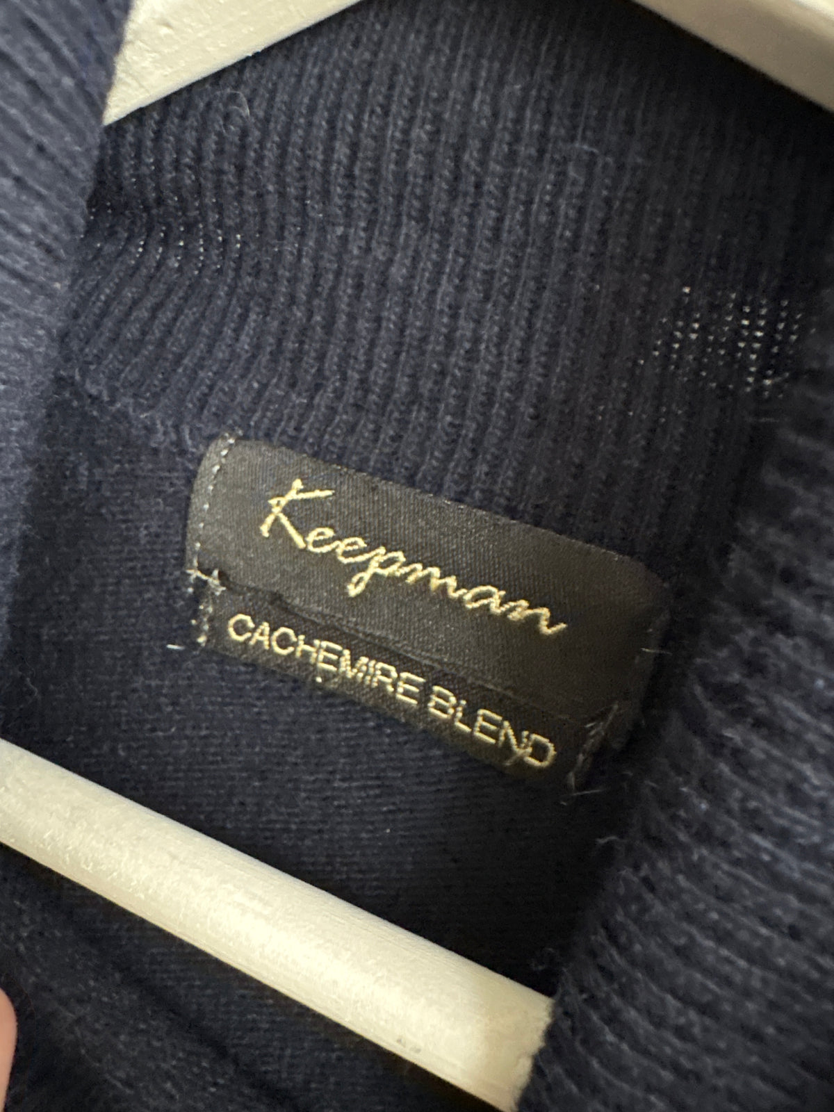 Maleta tall Navy blue din lana extrafina și cașmir