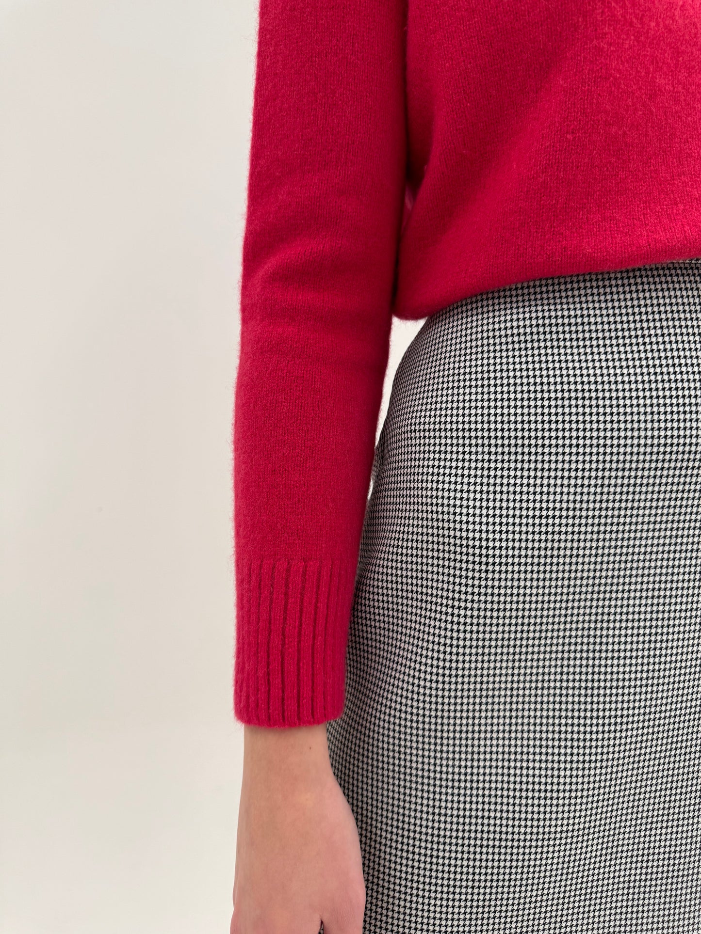 Deux piece old vintage early 80s în croi boxy retro modern houndstooth