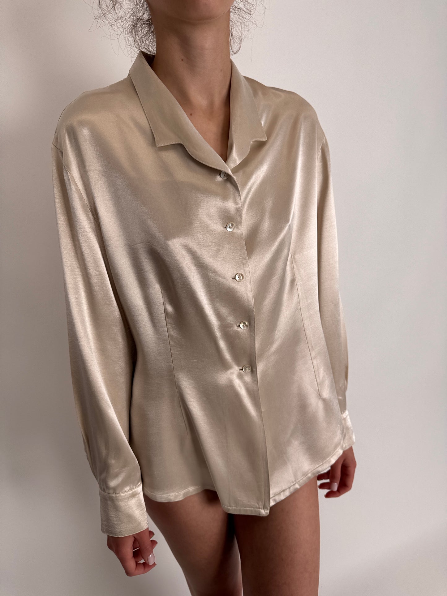 Cămașa warm silver din vascoza premium satinata
