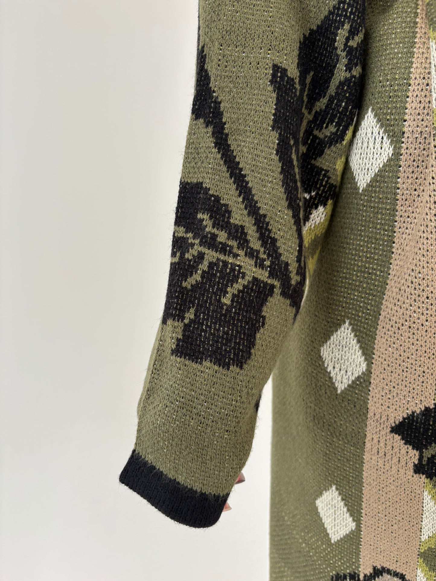 Cardigan lung supee gros tip pardesiu din mix de lana extrafina