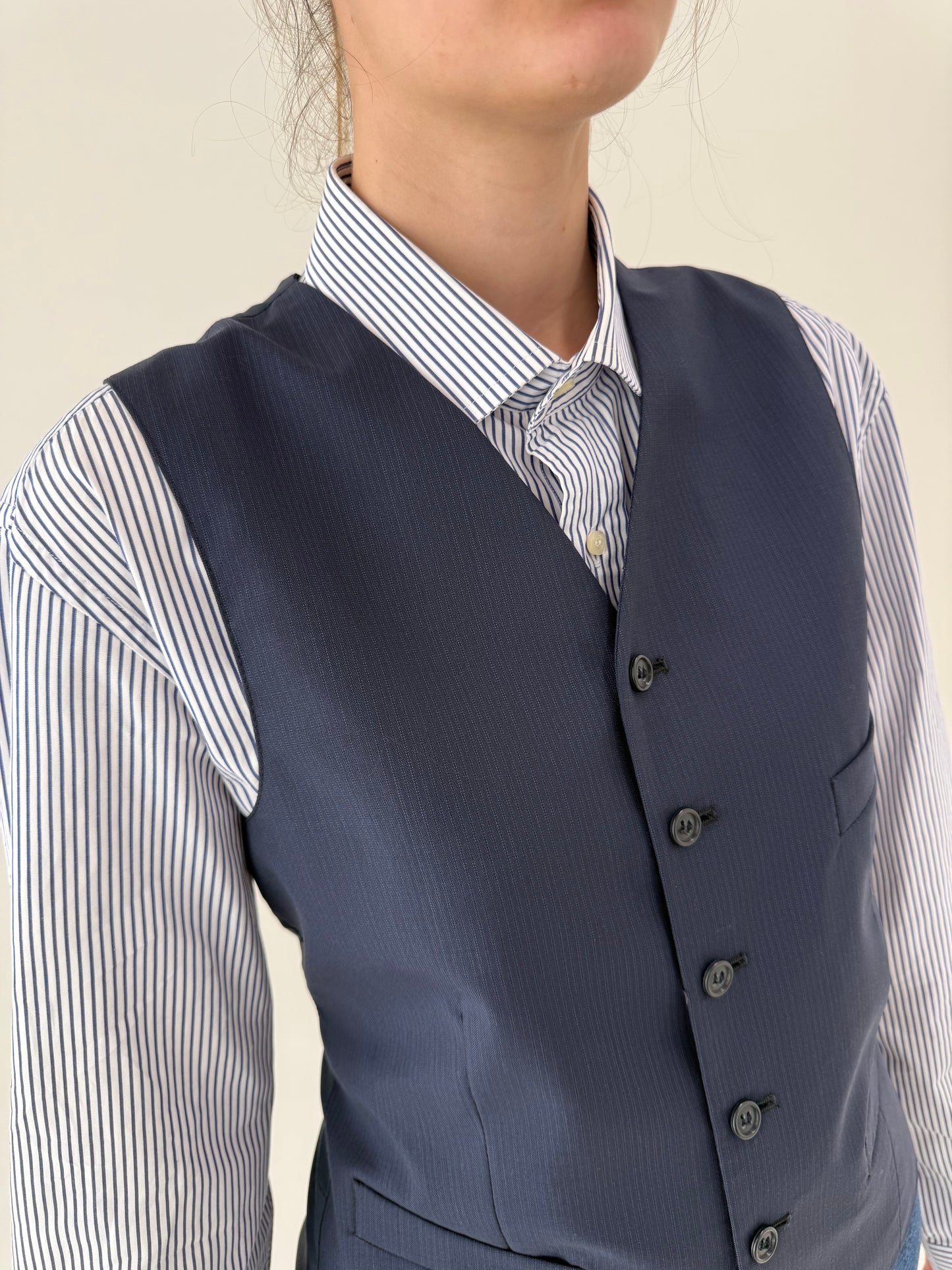 Set sacou + vestă italian din lanita extrafina în croi actual