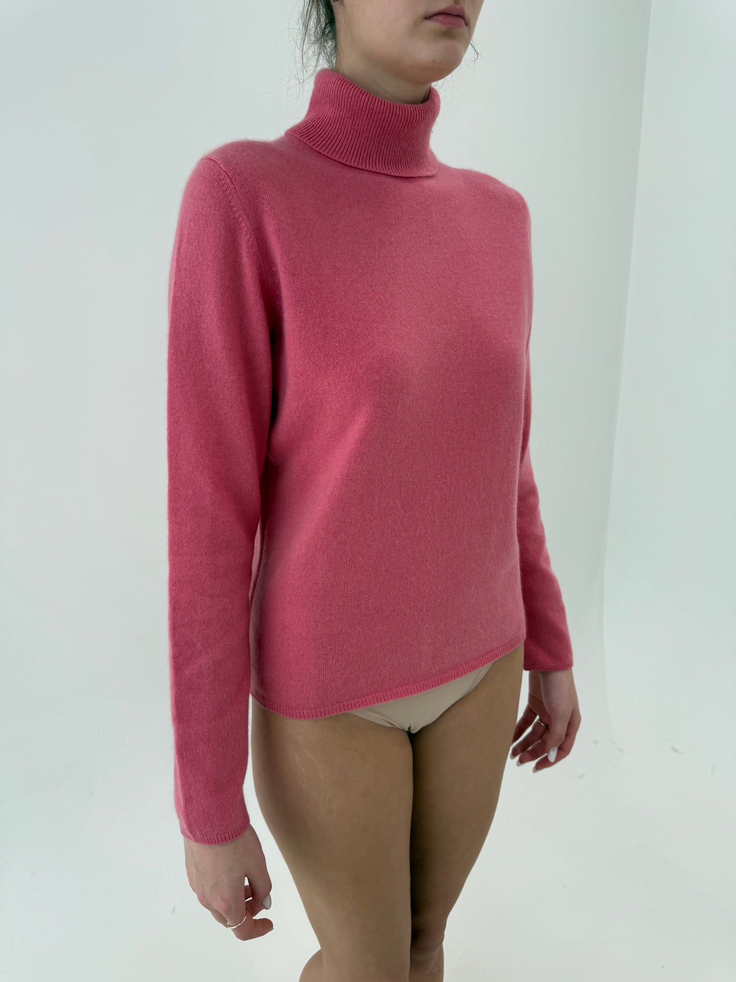 Maleta din cașmir rouge pink