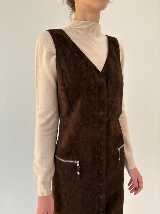 Maleta butter nude din cașmir și lana merino extrafina