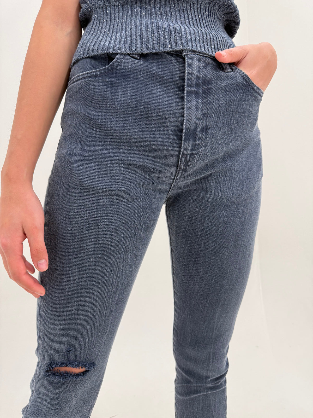 Jeans Levi’s 510 dark wash cu talie înaltă classic fit modelatori plini