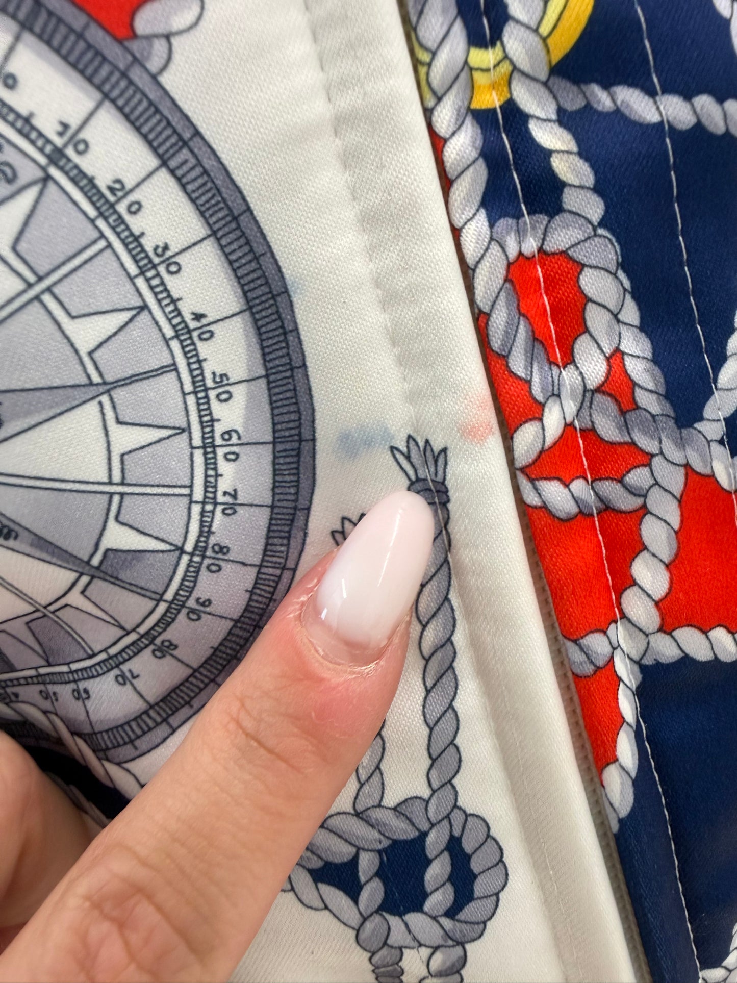 Geacă bomber de vară în croi oversized cu print nautic baroc