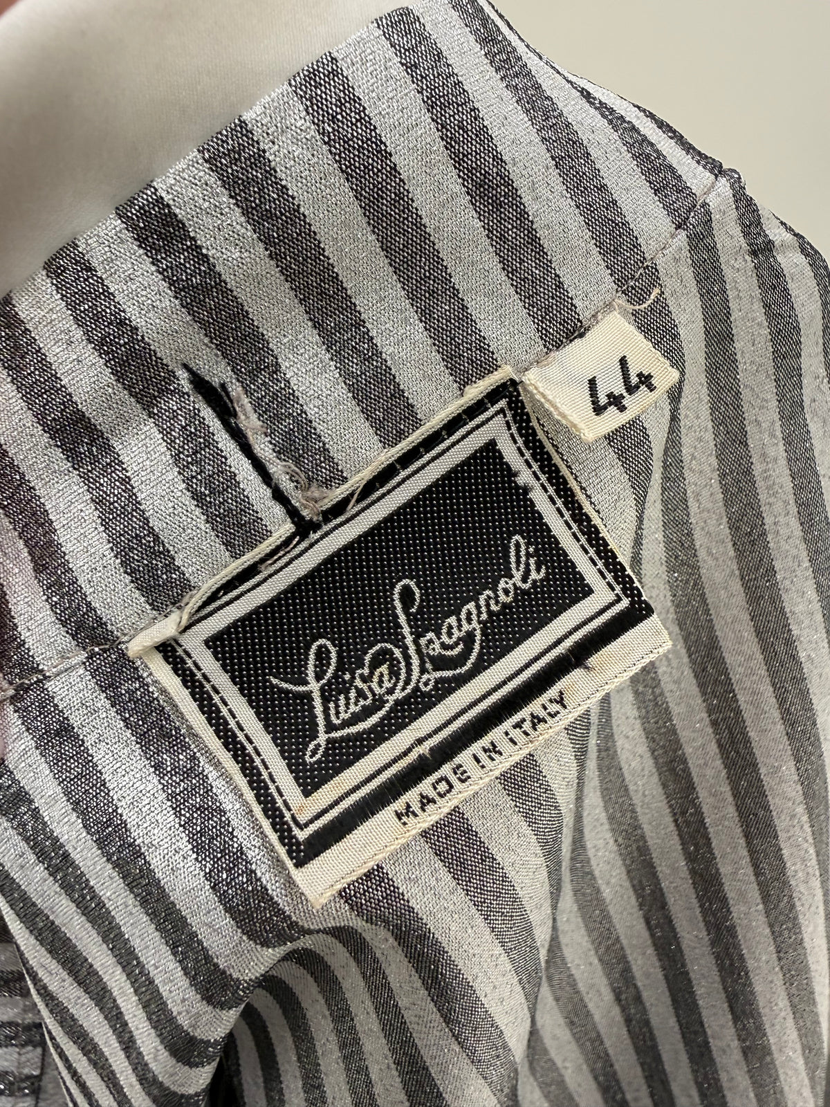 Cămașa prețioasă vintage Luisa Spagnoli din lame structurat superb