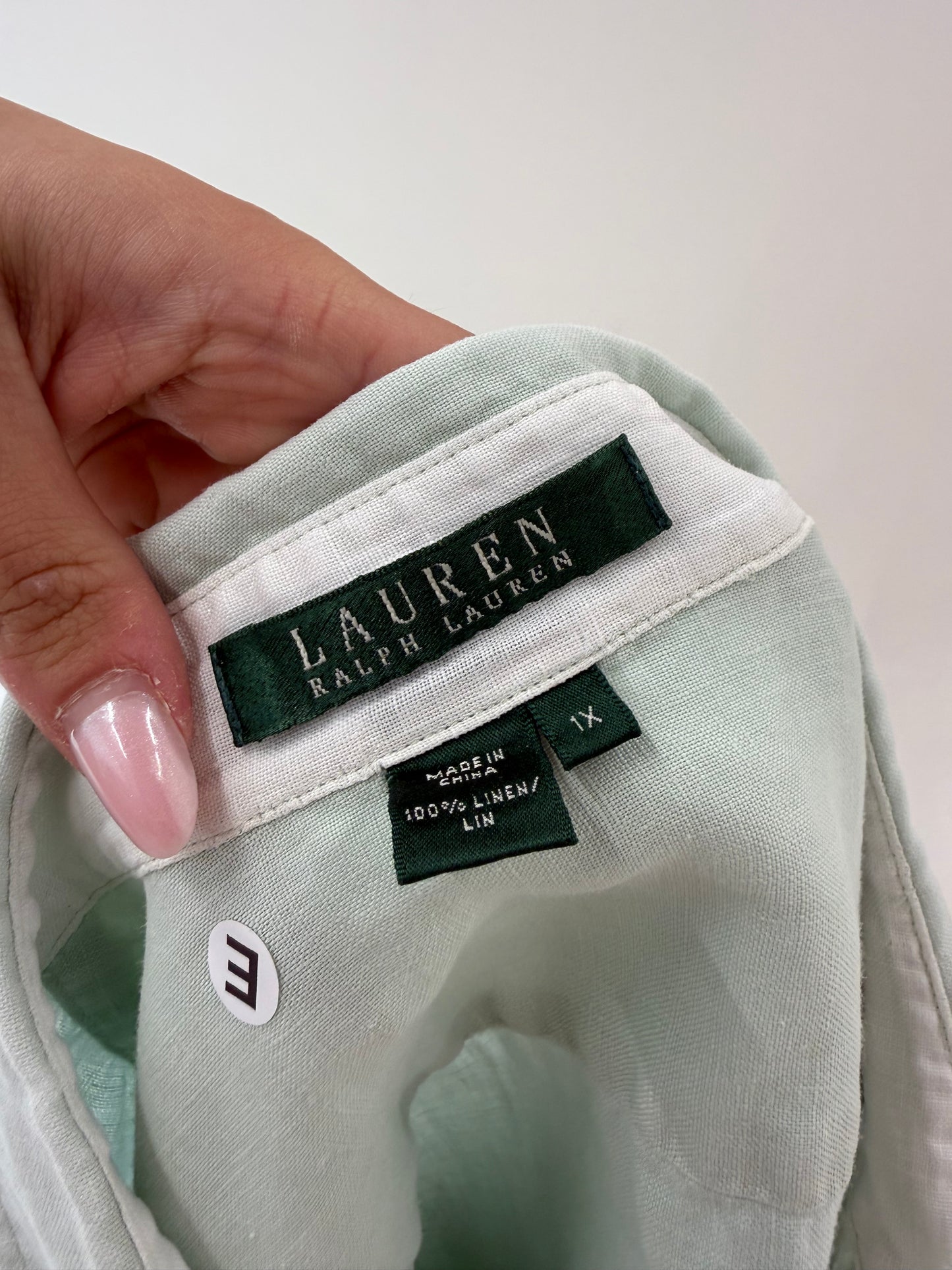 Camasa Ralph Lauren mint green pal din in în croi clasic