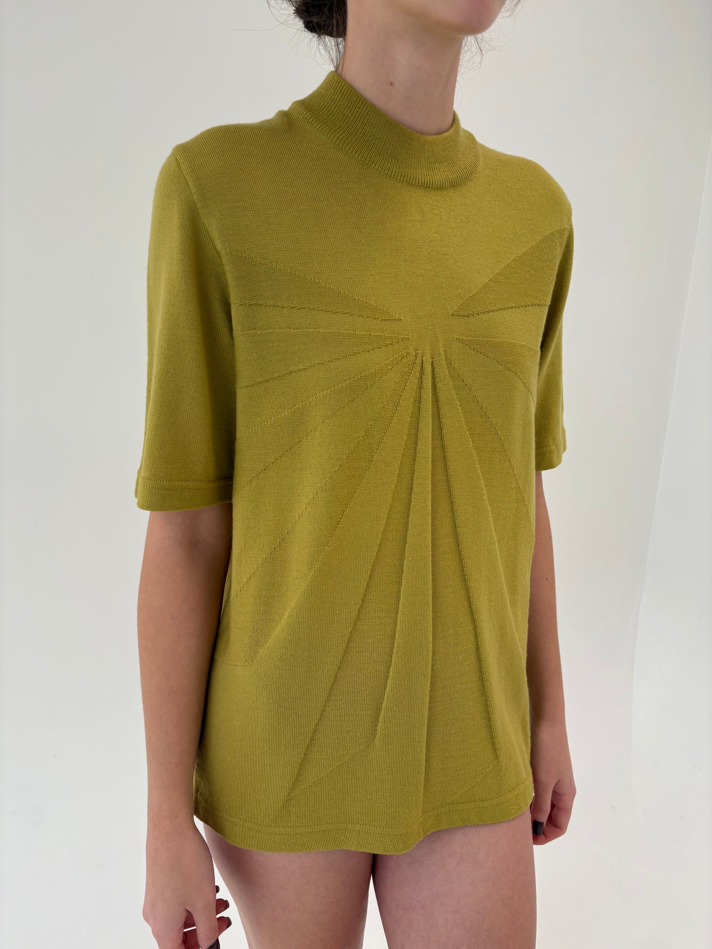 Maleta mustard green italiană din lana merino extrafina de gramaj mare