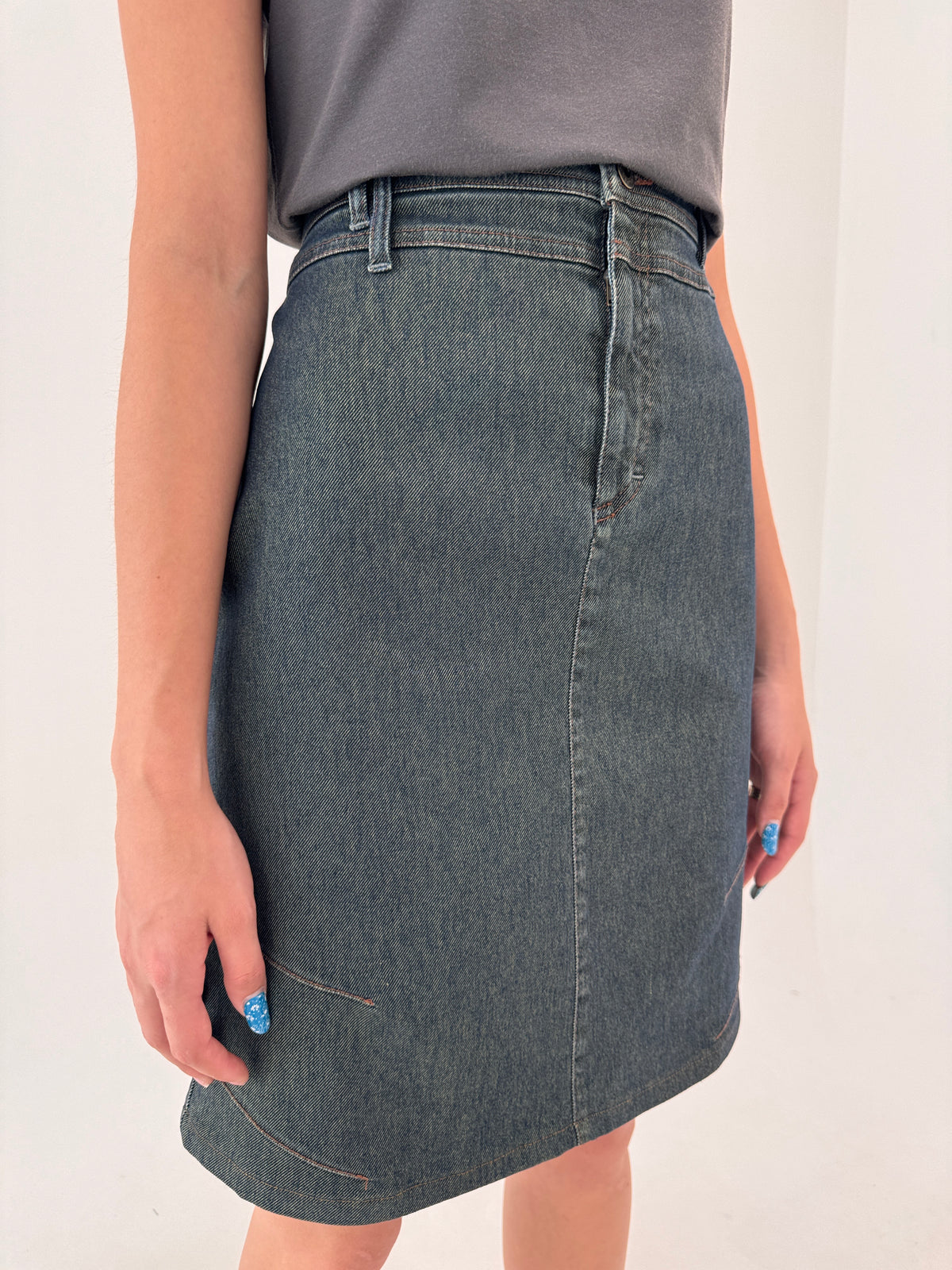 Fustă Krizia luxury de jeans ultra confort modelator green wash