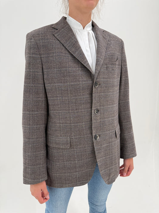 Sacou de brand luxury Lardini italian din stofă Loro Piana de lana în carouri fine