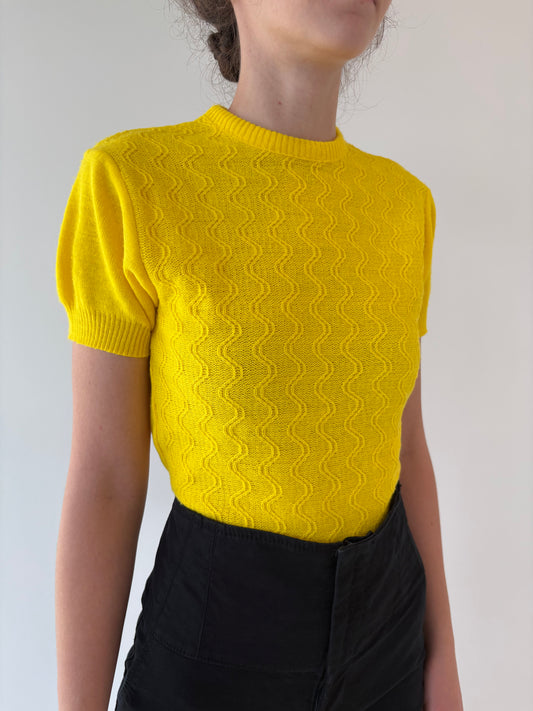 Top vintage din jerse de mix de lana extrafina