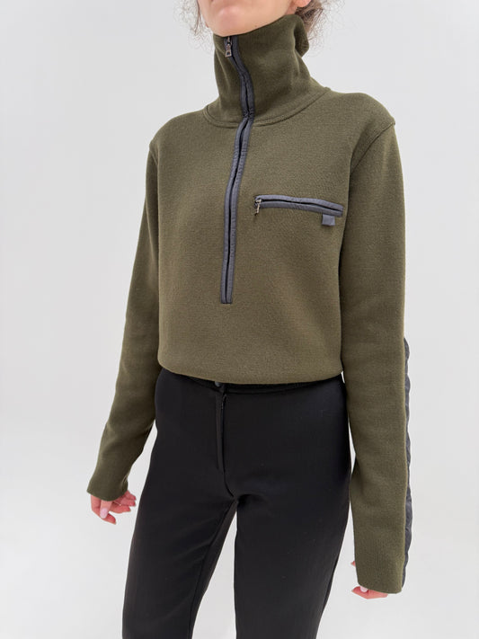 Maleta Prada cu influențe sport din lana merino extrafina