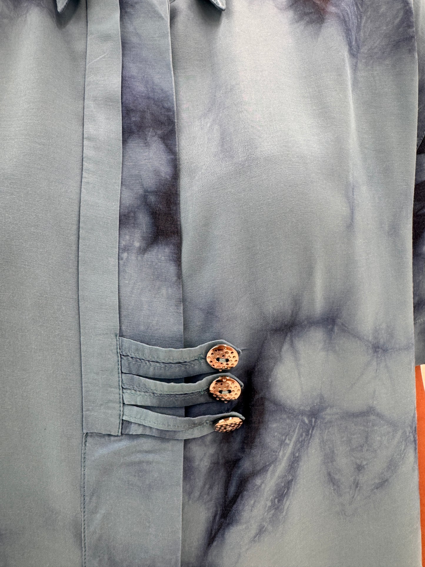 Set super vaporos baby blue cu print manual tye-and-dye și culottes