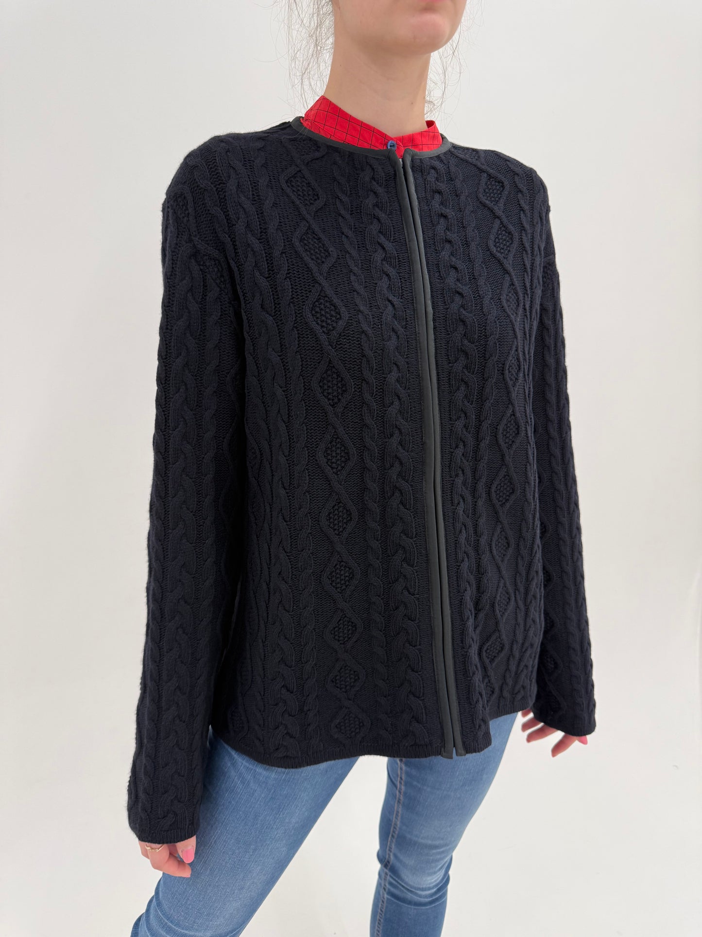 Jacheta Max Mara cu torsade și influențe casual din lana cu cașmir