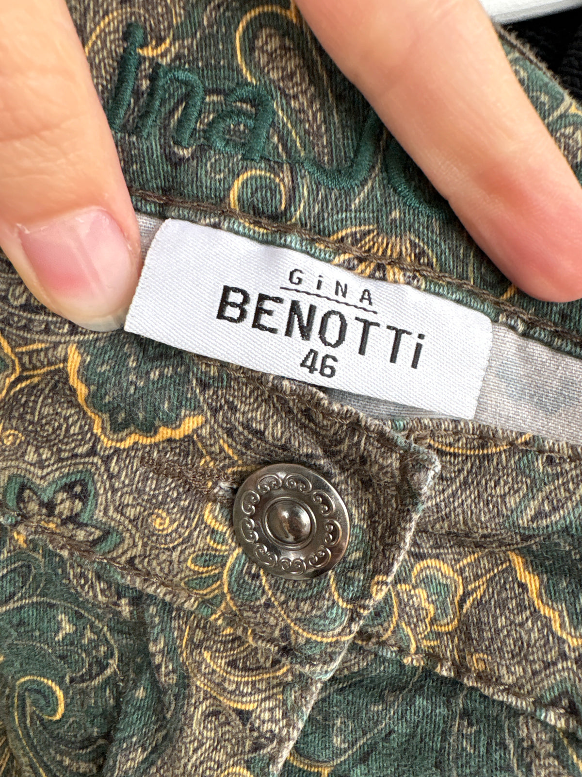 Pantaloni din catifea cu print paisley superb ultra confort modelatori