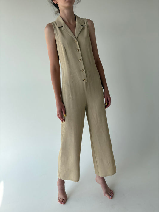 Salopeta vintage camel în croi minimalist