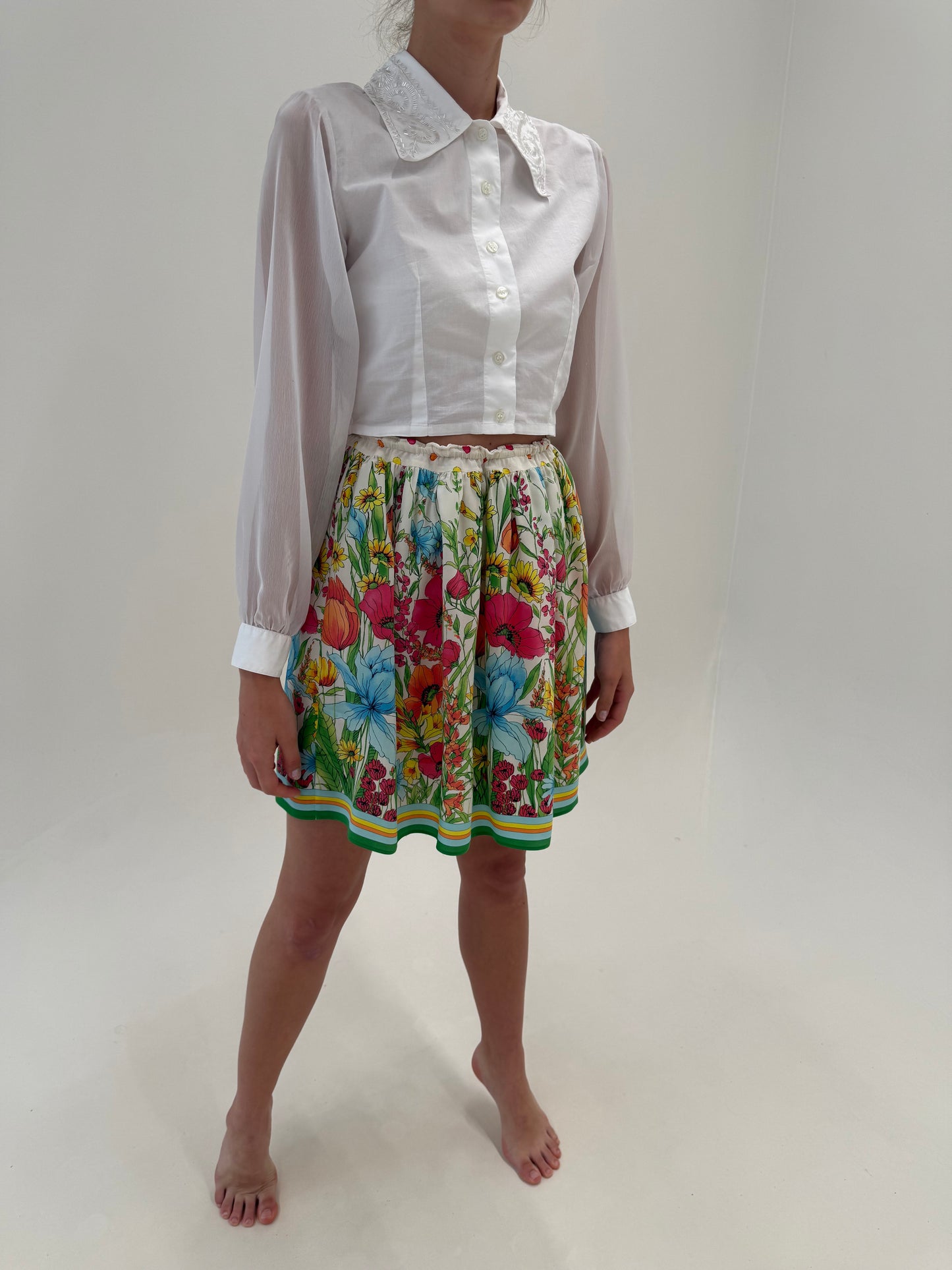 Fustă luxury Blumarine din mătase matuala în print superb