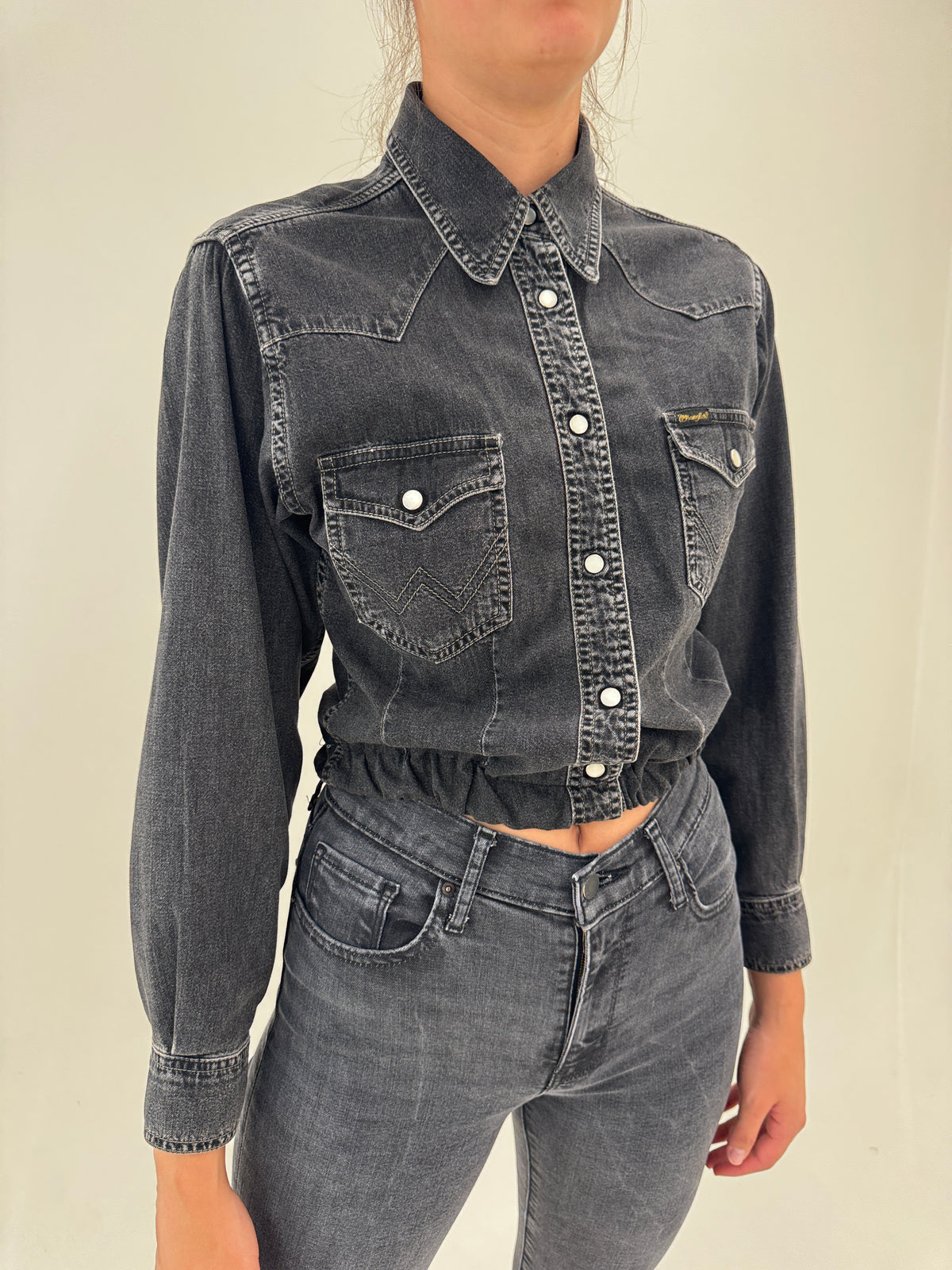 Cămașa de brand premium din jeans moale cu talie elastică marcată